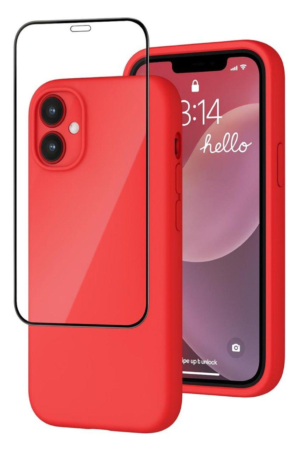 Carcasa Funda Para iPhone 17 Air Silicona Rojo + Mica-0