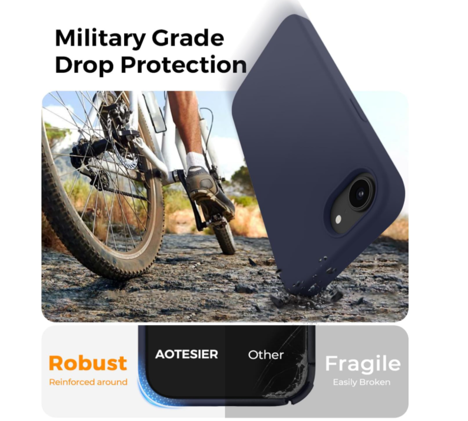 Carcasa Funda Para iPhone 16e/ 17e Silicona Azul-3