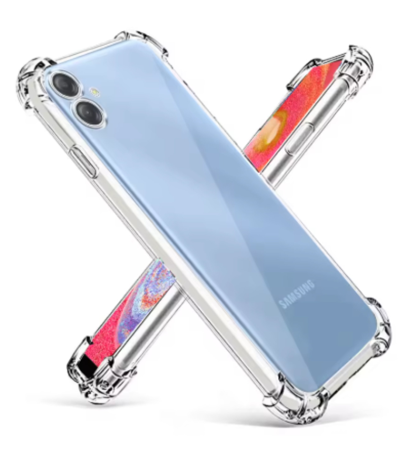 Carcasa Para Samsung A04 Normal Transparente Reforzada-2