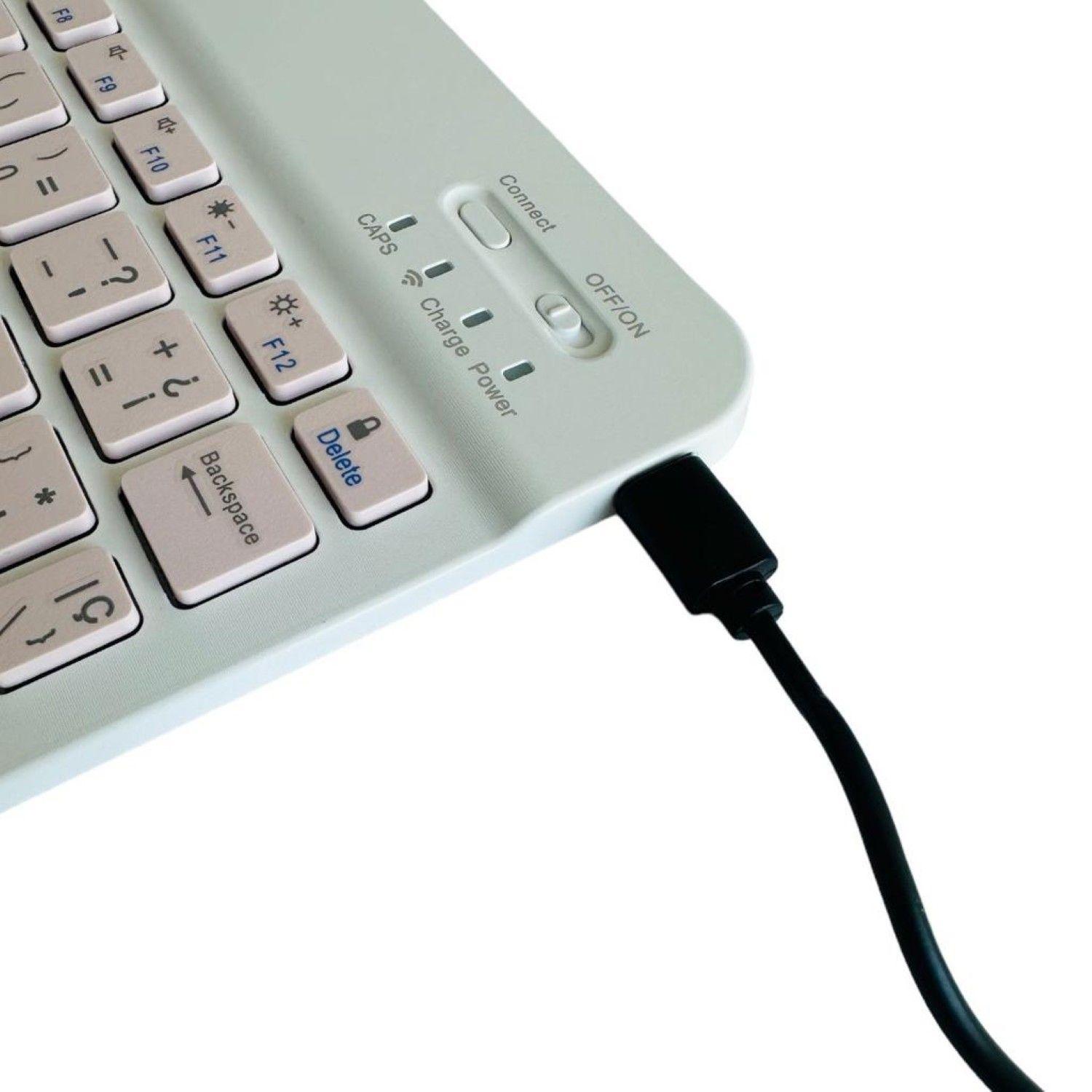 Funda Con Teclado Rosado Para Samsung S10 Lite Español-7