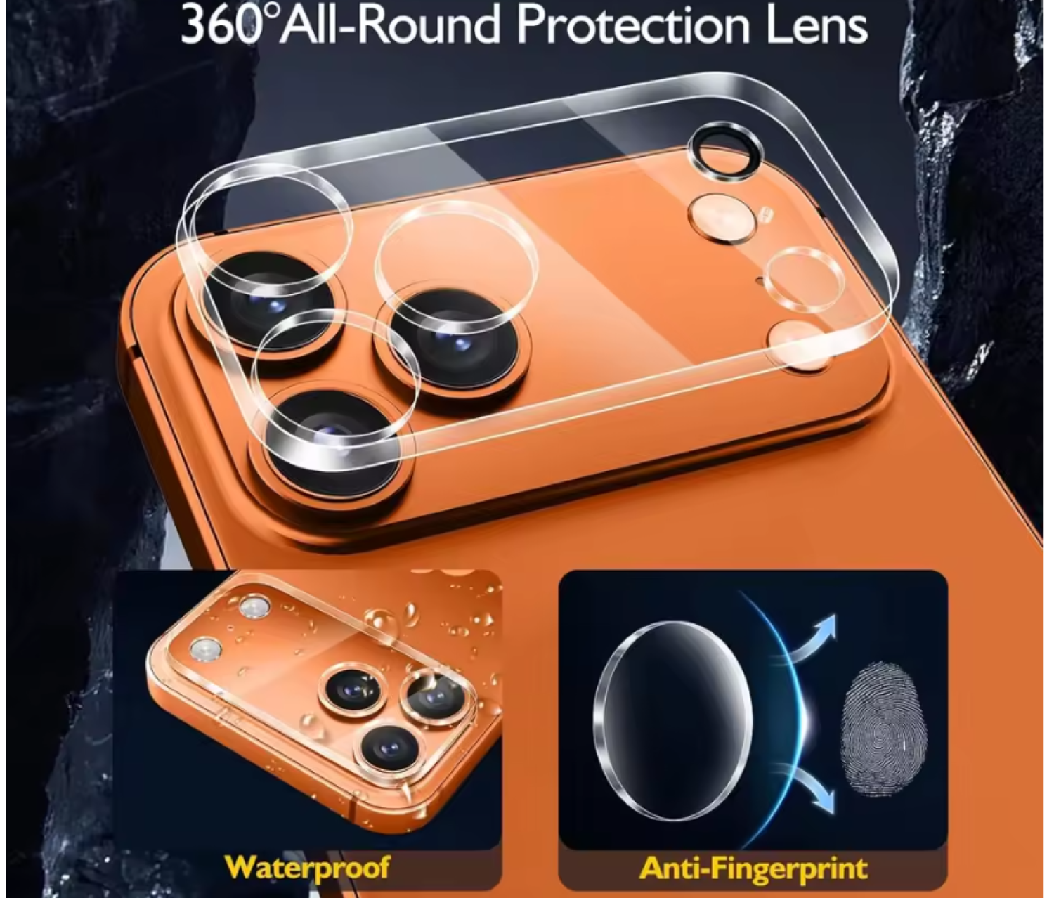 Protector de cámara para iPhone 17 Pro Max Transparente-3