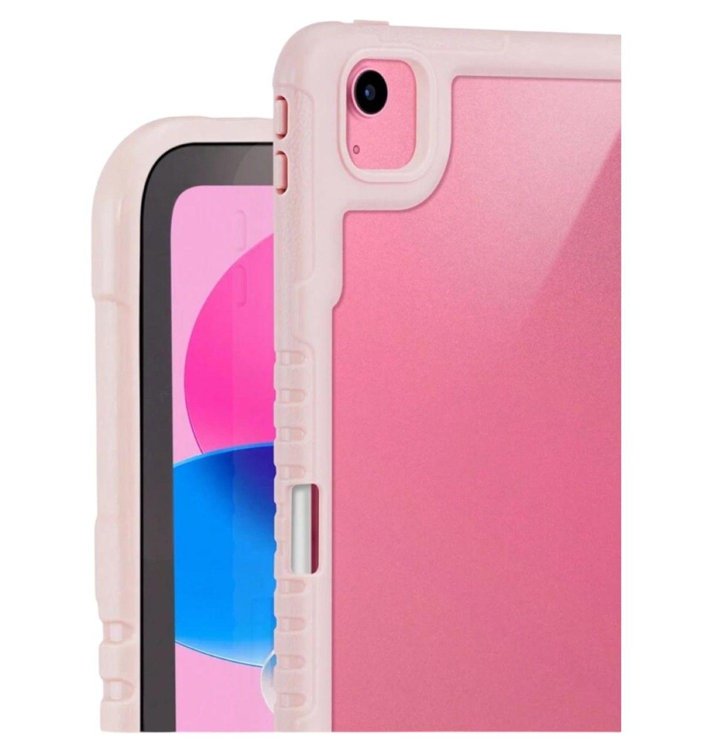 Carcasa Protectora Con Soporte Para iPad 10ma 10.9 Rosado-1