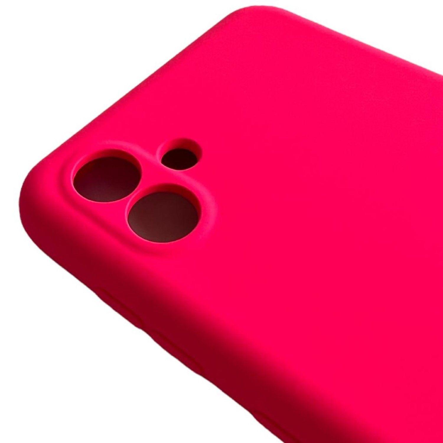 Carcasa Para Samsung A04 Normal Silicona Rosa Chicle-3