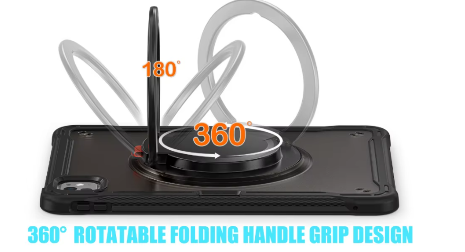 Carcasa Anillo Con Soporte Para iPad A16 11th Gene Negro-3