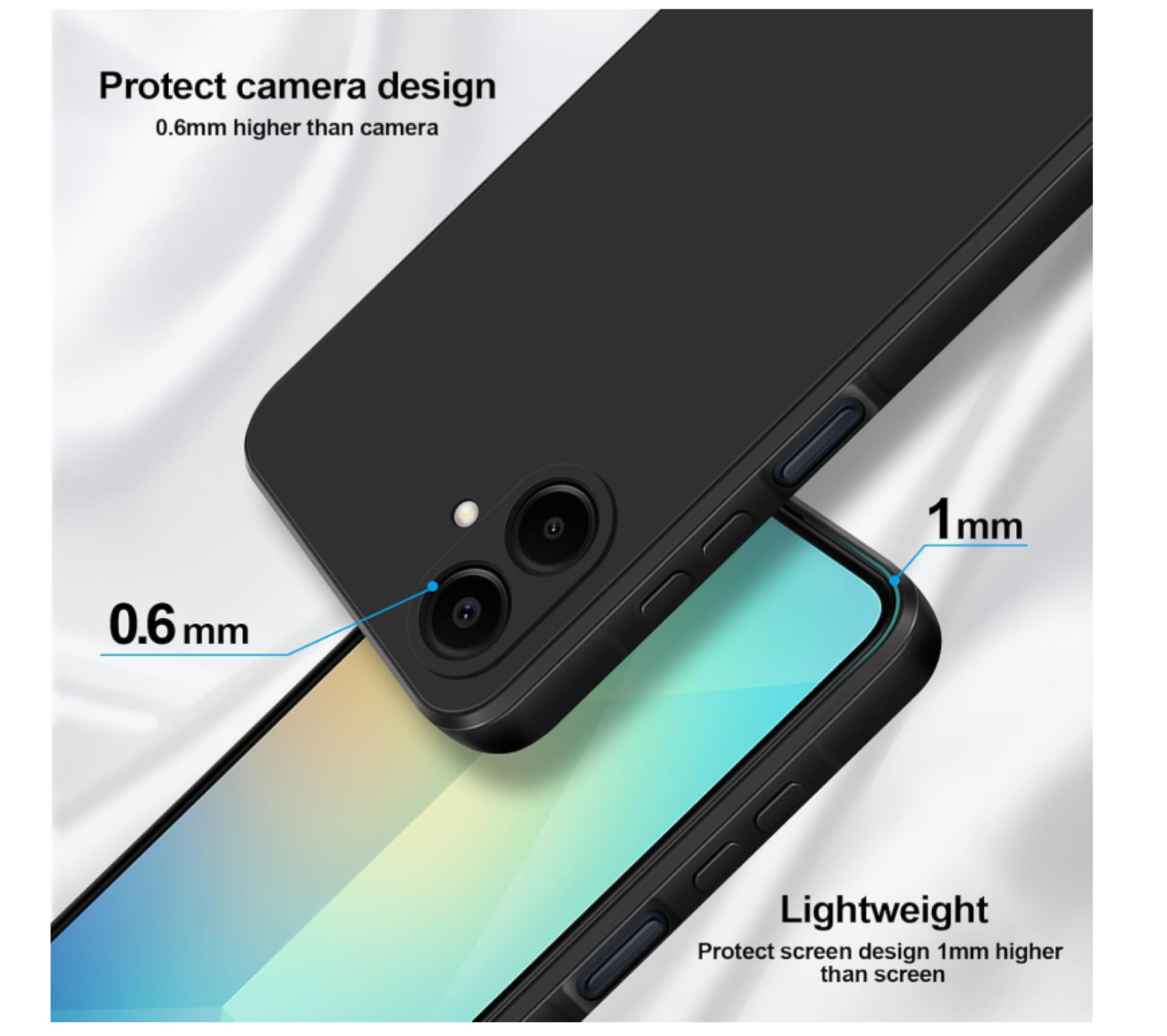 Carcasa Funda Para Samsung A07 Silicona Negro-2