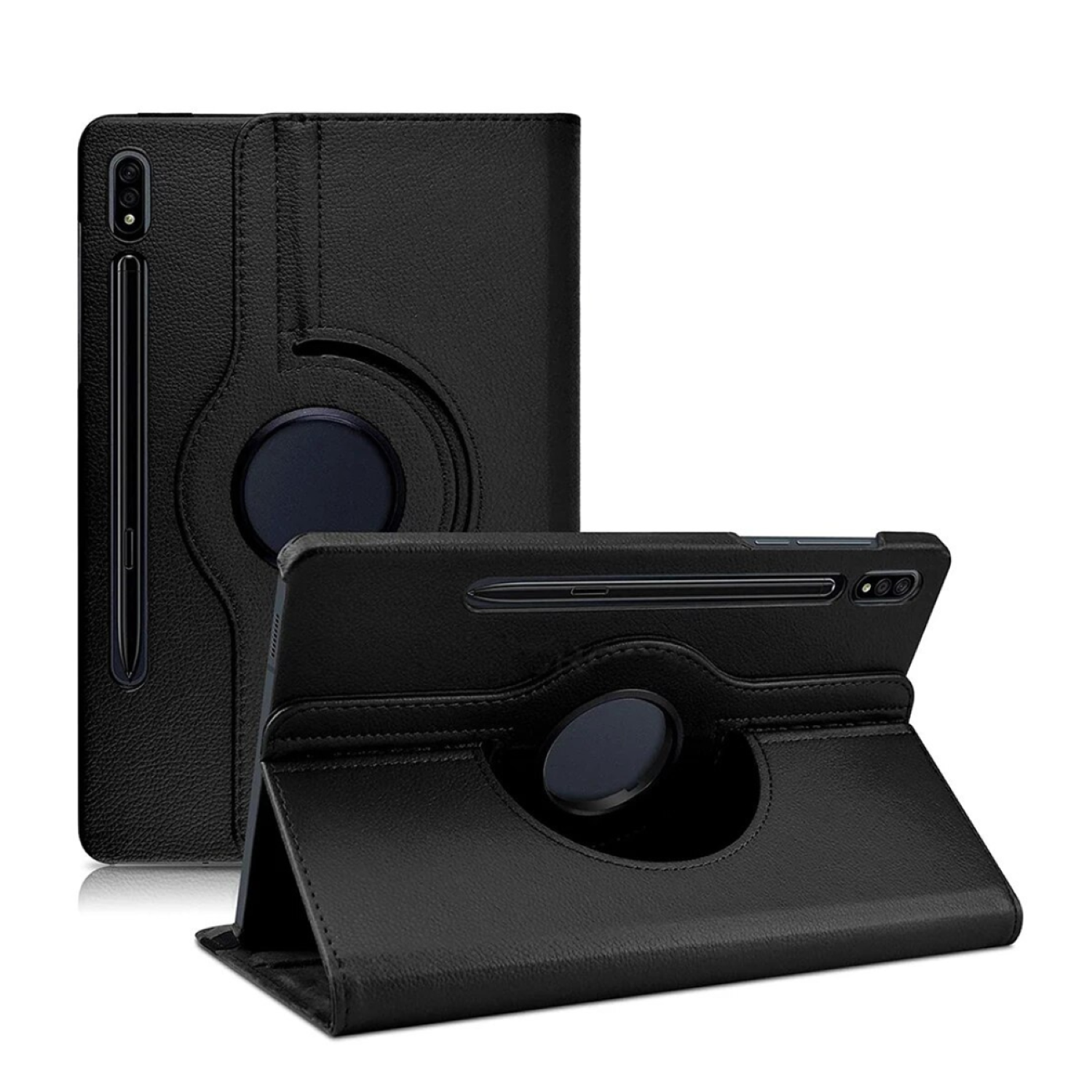 Carcasa Funda Giratoria Para Tablet Samsung S9 Fe 10.9 Negro + Vidrio-3