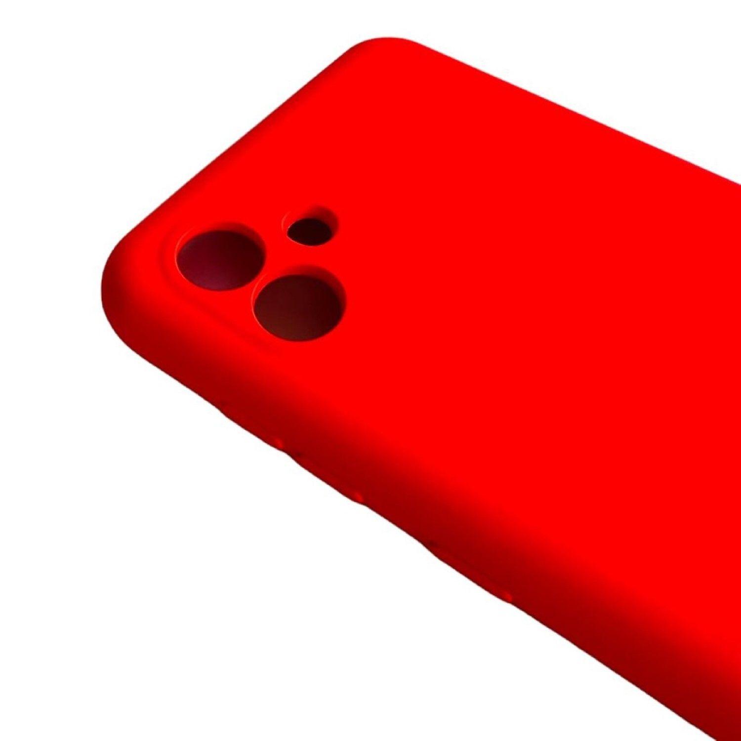 Carcasa Para Samsung A04 Normal Silicona Rojo-2