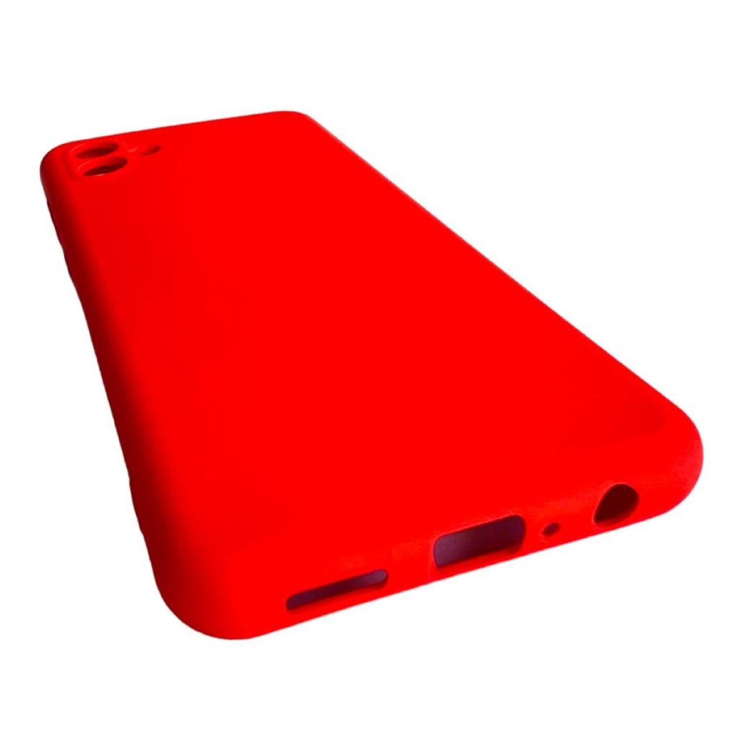 Carcasa Para Samsung A04 Normal Silicona Rojo-3