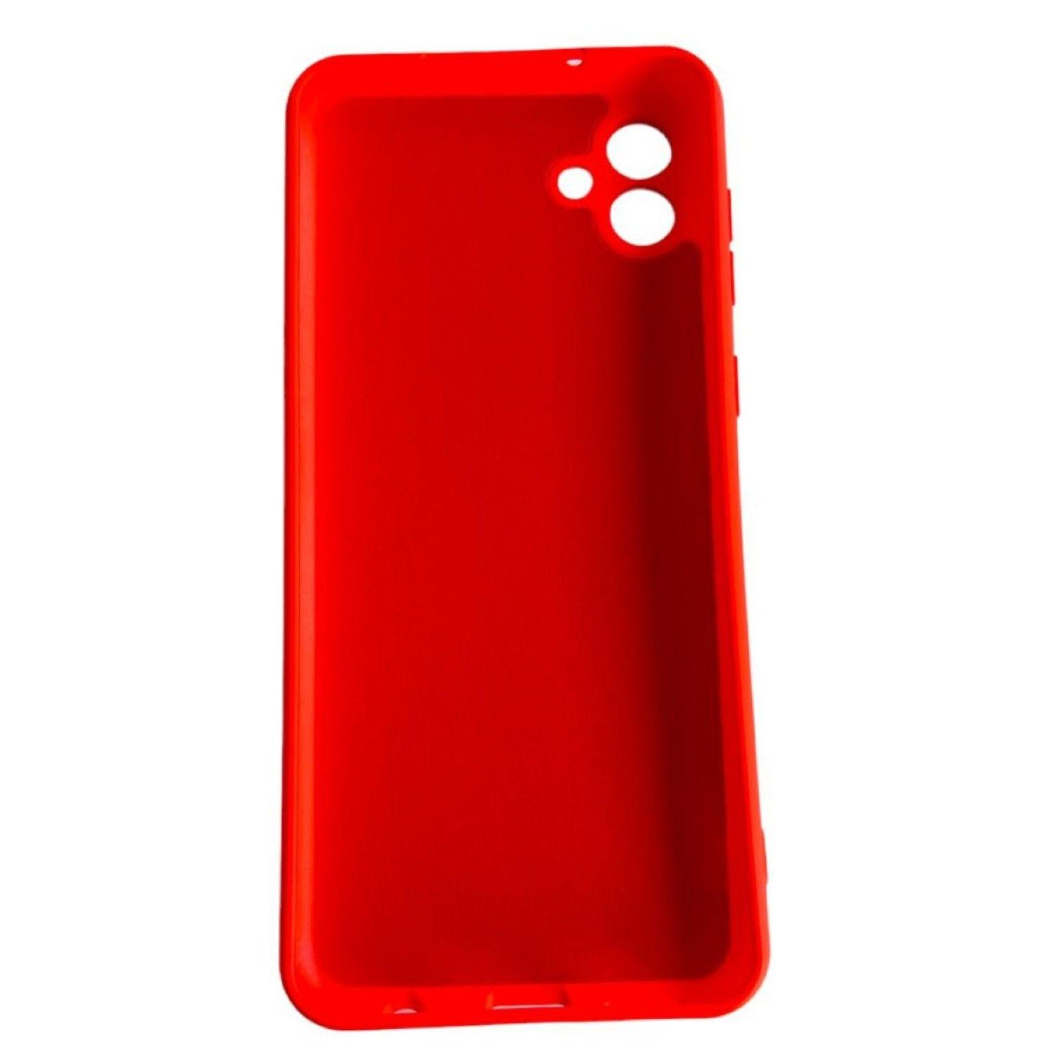 Carcasa Para Samsung A04 Normal Silicona Rojo-4