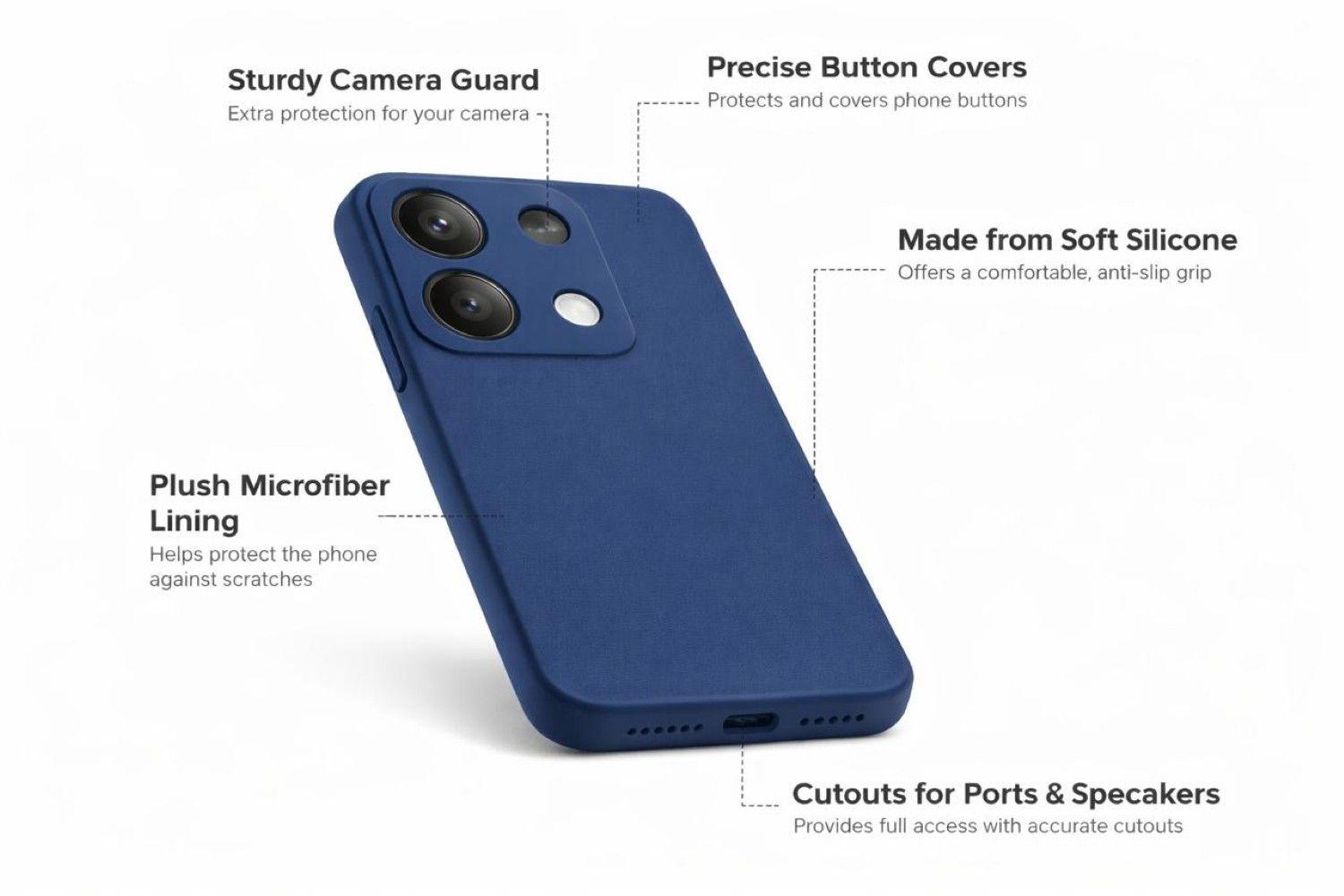 Carcasa Funda Para Xiaomi 15c 5g Silicona Color Azul-2