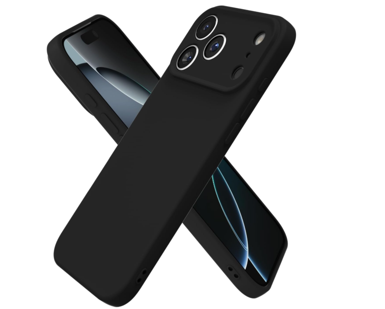 Carcasa Funda Para iPhone 17 Pro Silicona Negro-2