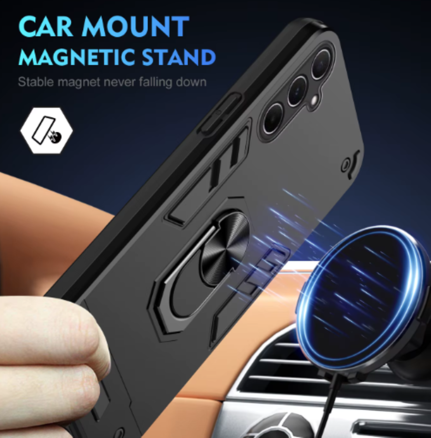 Carcasa Para Samsung A17 5g Anti Golpes Anillo Negro-3