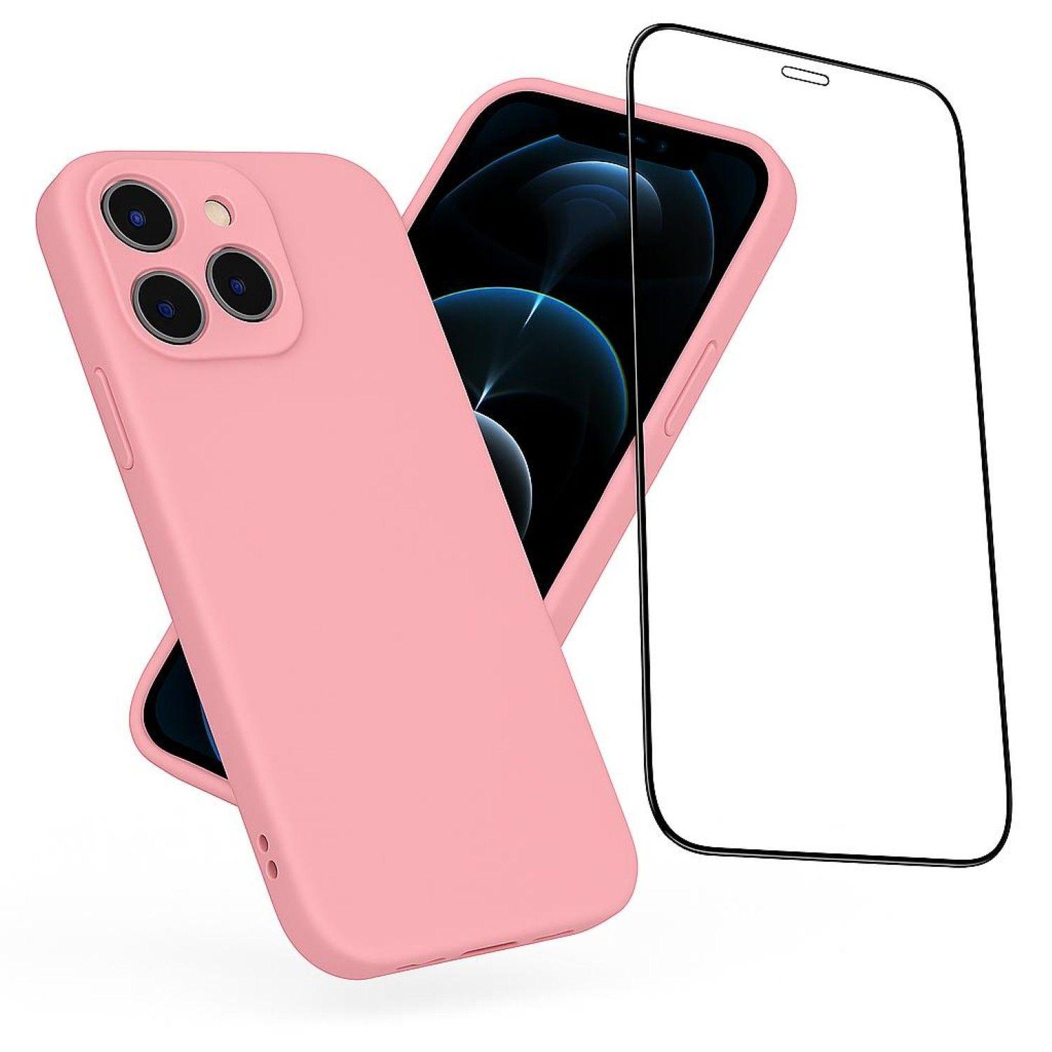 Carcasa Funda Para iPhone 17 Pro Silicona Rosado + Mica-0