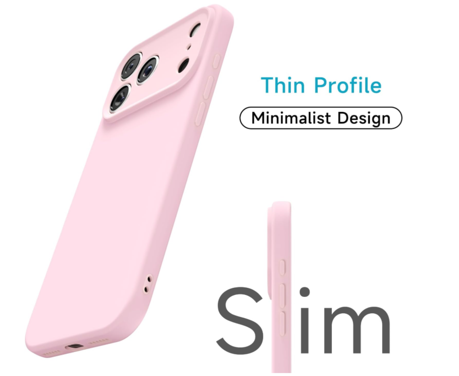Carcasa Funda Para iPhone 17 Pro Silicona Rosado + Mica-2