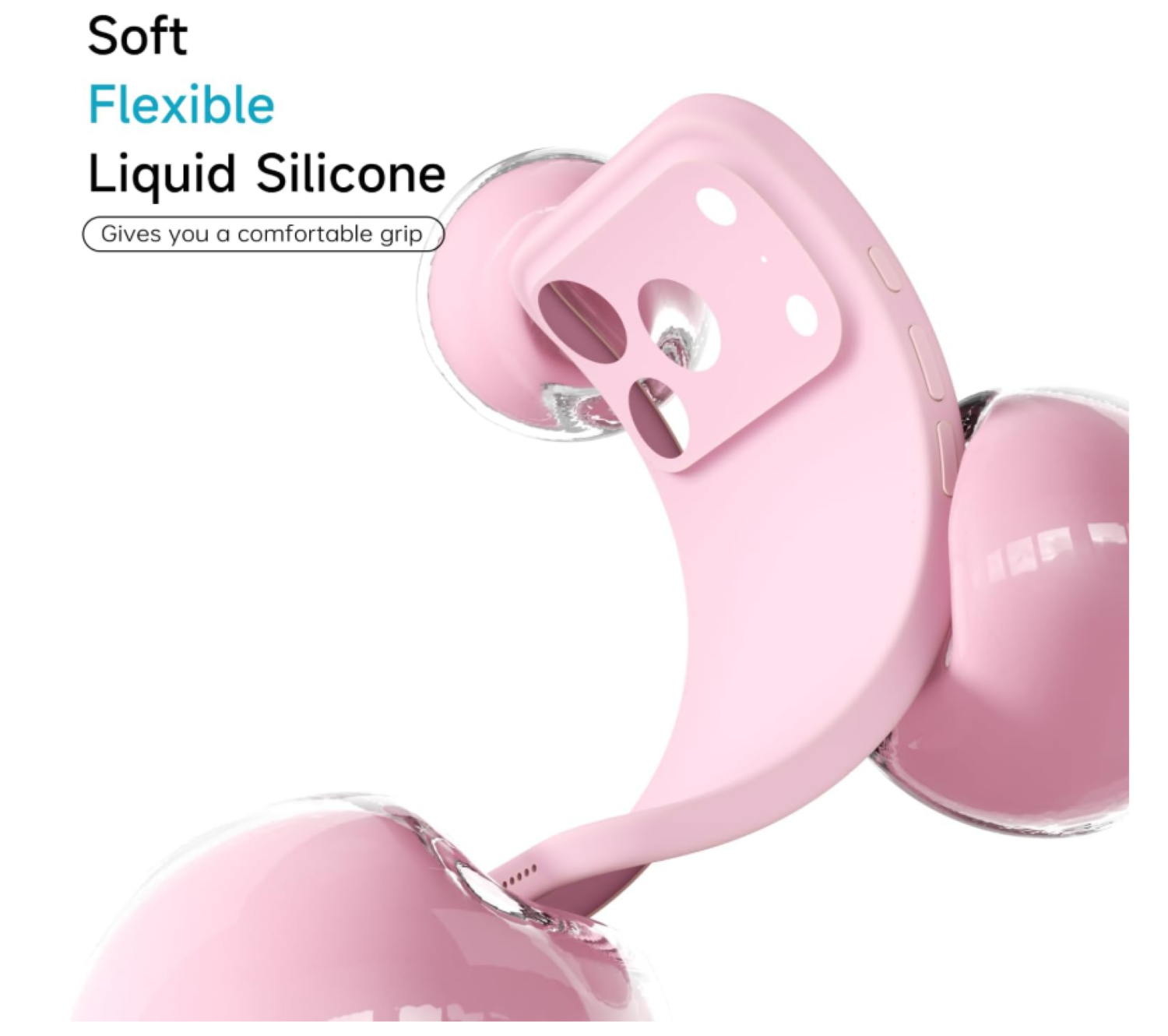 Carcasa Funda Para iPhone 17 Pro Silicona Rosado + Mica-3