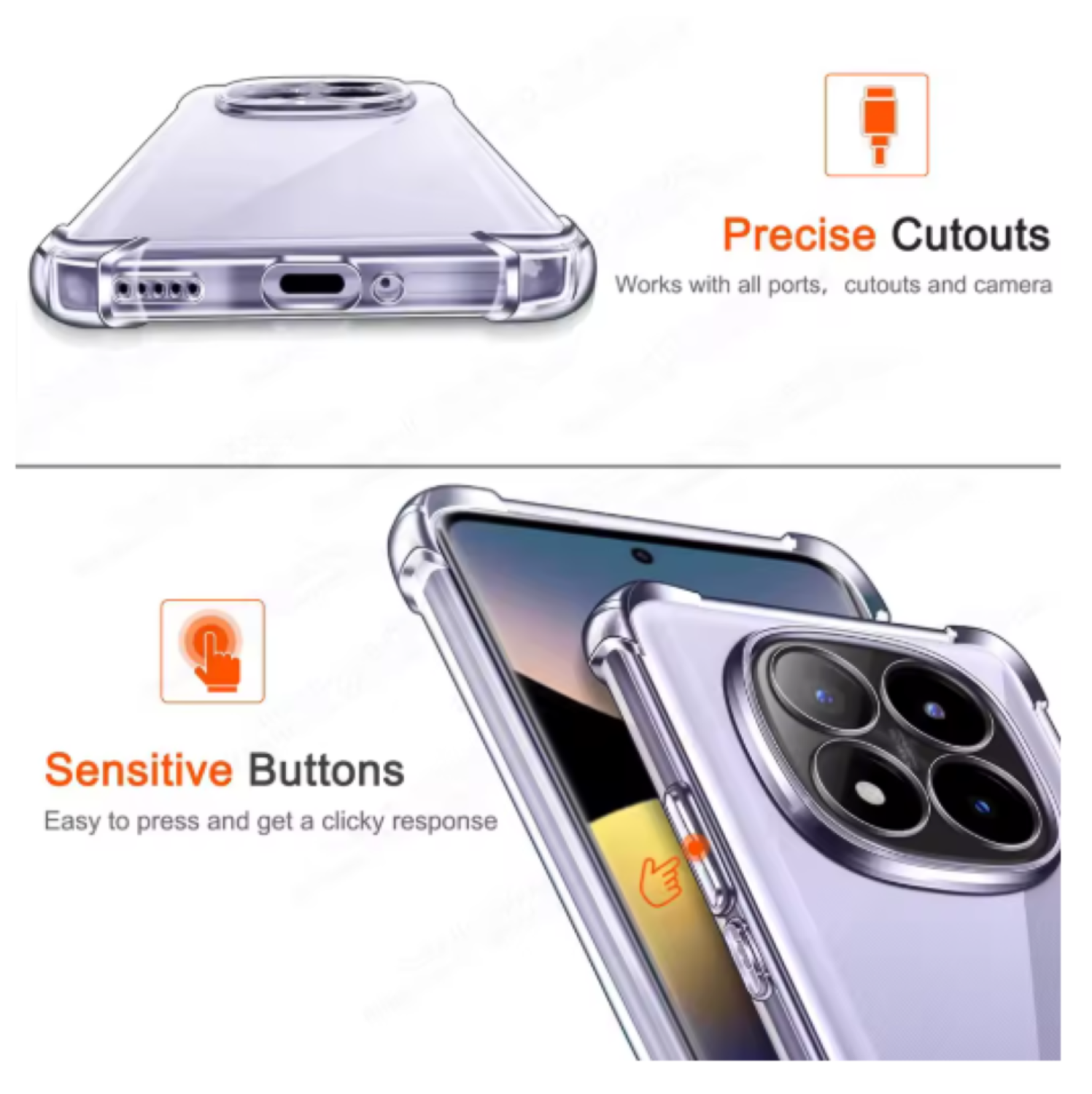 Carcasa Para Xiaomi Note 14 Pro 5g Transparente Reforzada-3