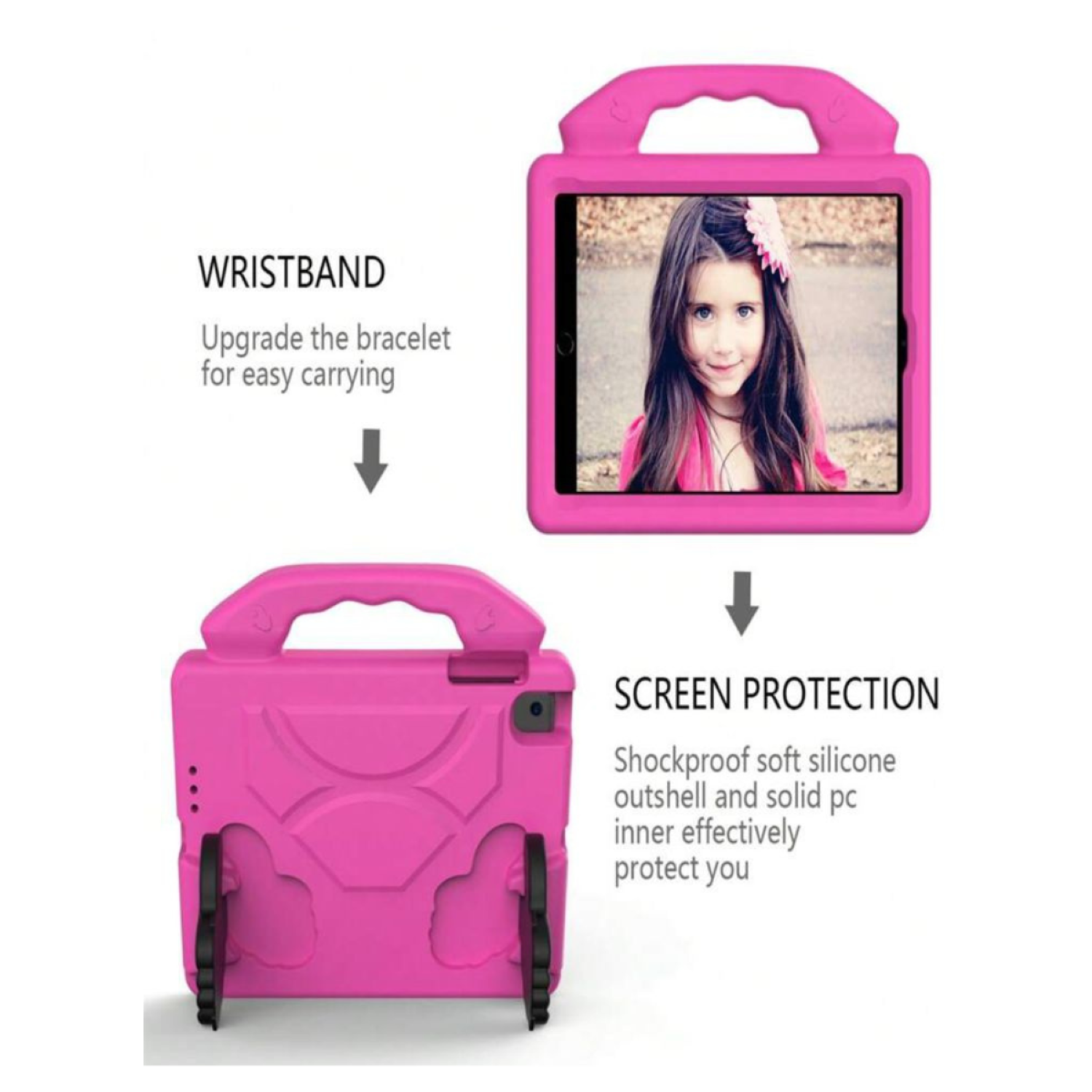 Carcasa Niños Anti-golpes Compatible Con Tablet Honor X8a 11 2024 Fucsia-3