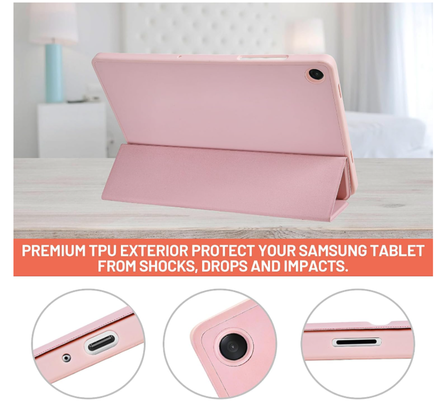 Funda Con Ranura Smartcover Para Samsung A11 8.7 2025 Rosado-5