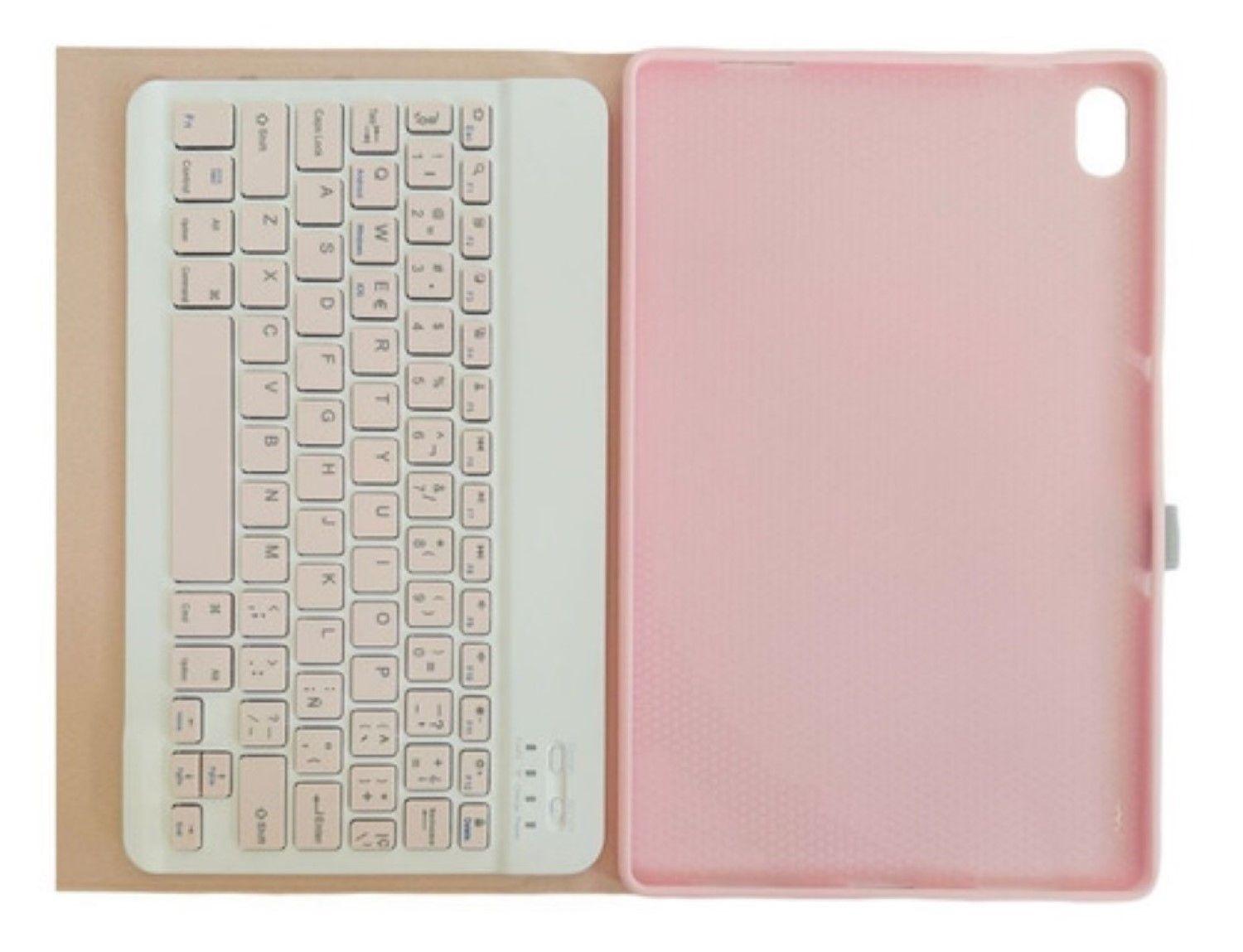 Funda Con Teclado Rosado Para Lenovo Tab P11 11 En Español  J606-3