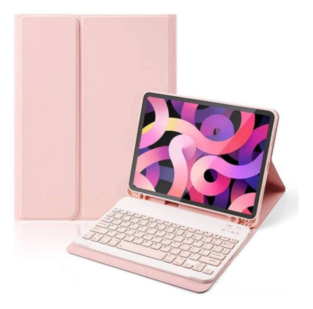Funda Con Teclado Rosado Para Lenovo Tab P11 11 En Español  J606-1