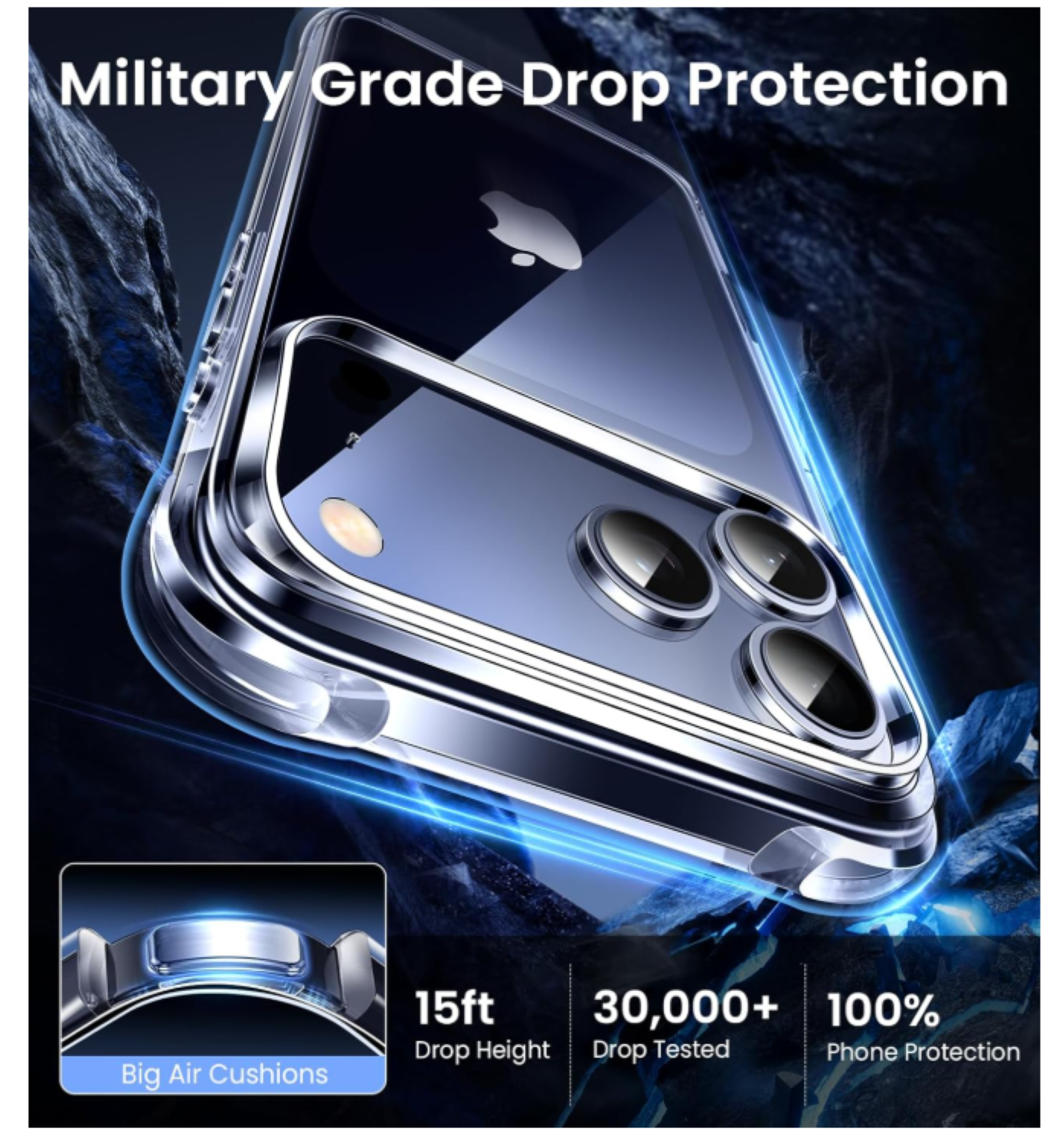 Carcasa Para iPhone 17 Pro Max Transparente Reforzada-3