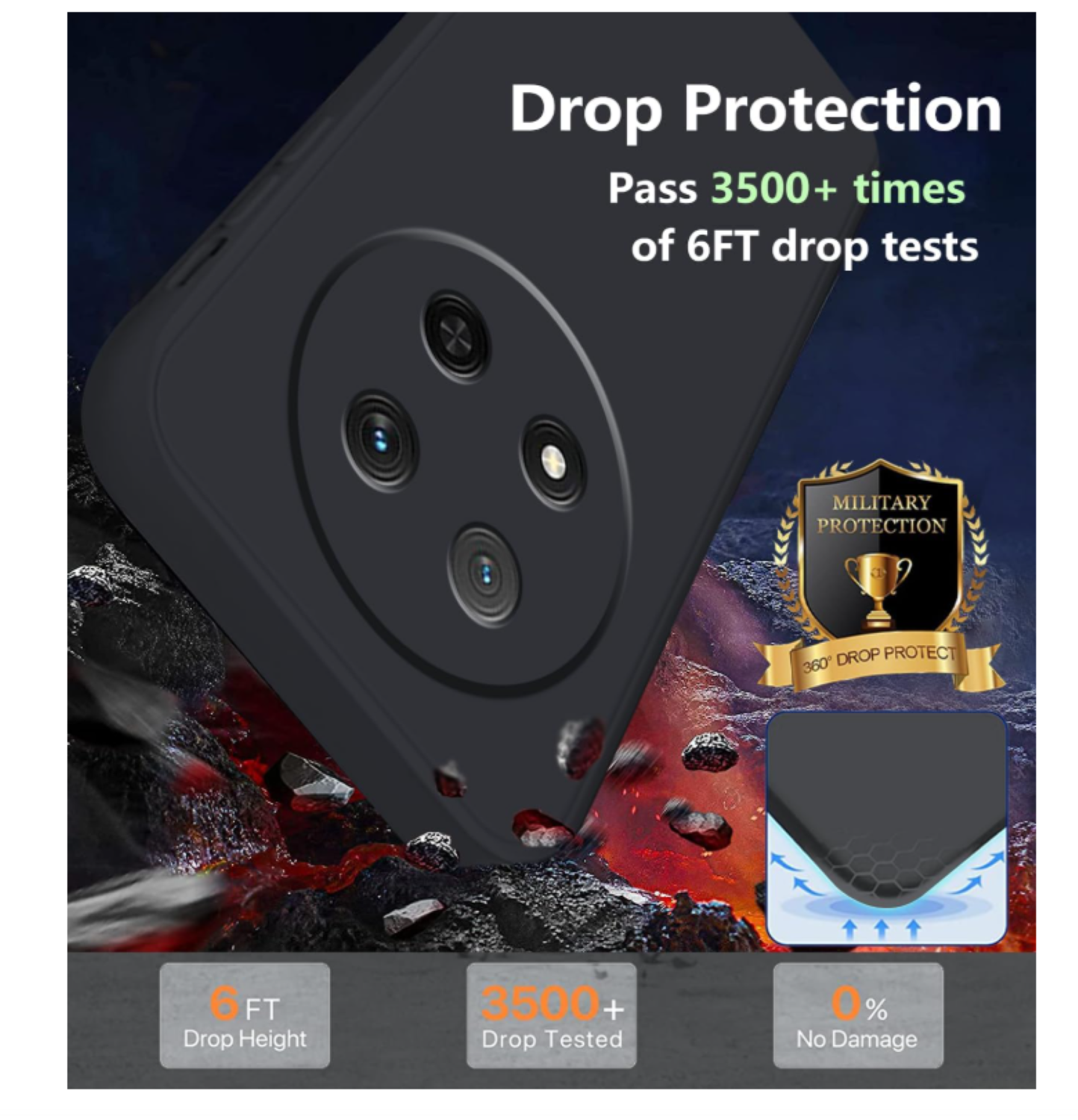 Carcasa Funda Para Honor Magic8 Lite Silicona Negro-3