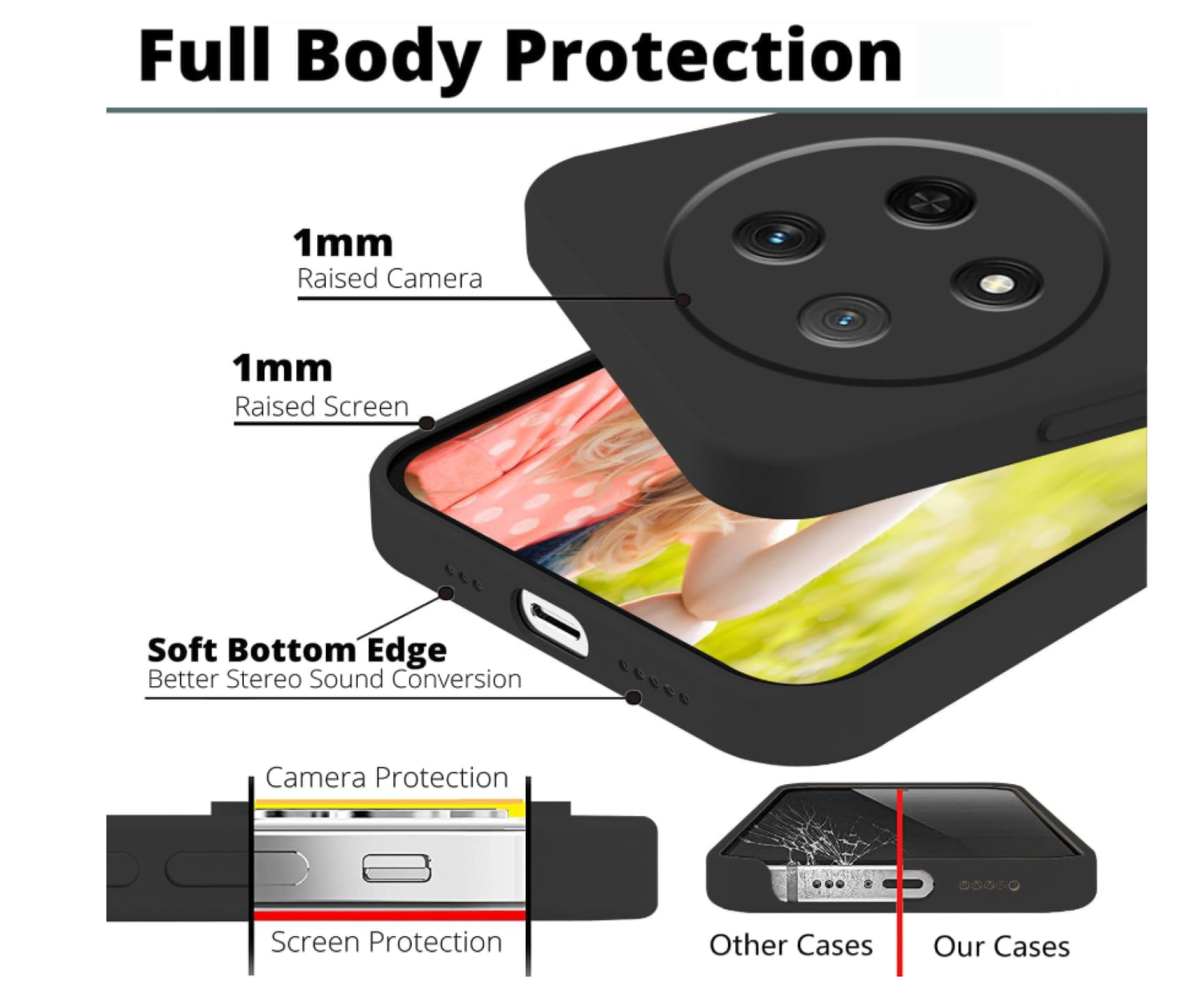 Carcasa Funda Para Honor Magic8 Lite Silicona Negro-4