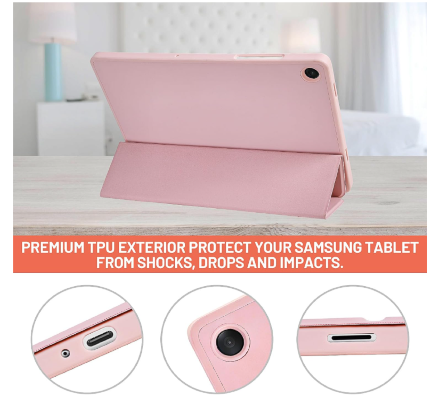 Funda Con Ranura Smartcover Para Samsung A9 8.7 2025 Rosado-4