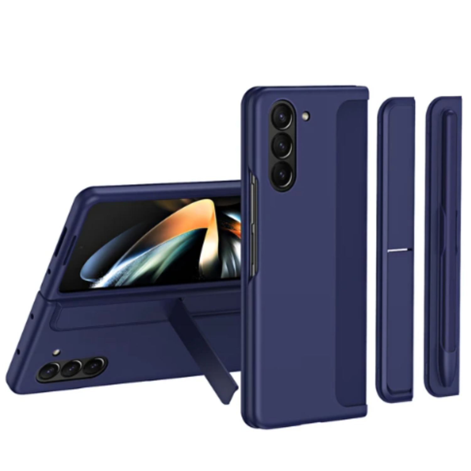 Carcasa Para Samsung Galaxy Z Fold 4 Porta Lápiz Azul-0