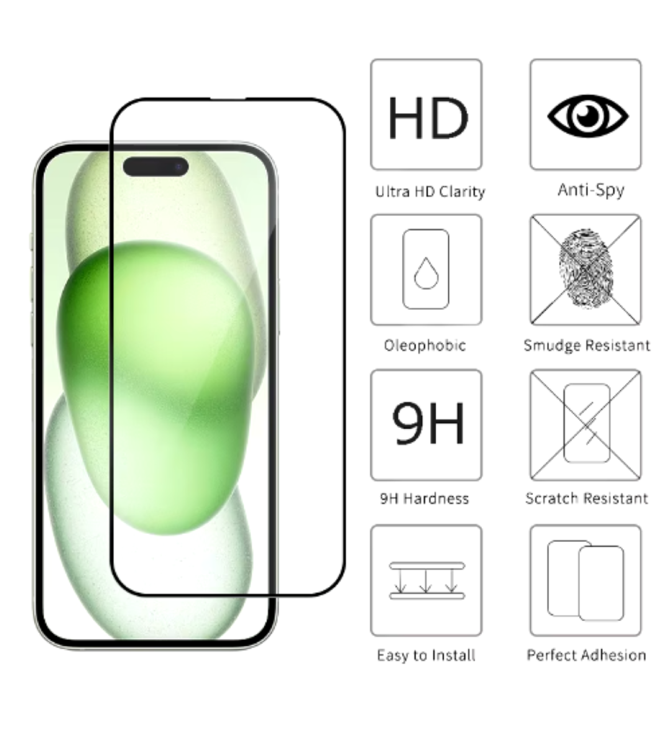 Mica Lámina Vidrio Templado Completa Para iPhone 16 Plus-2