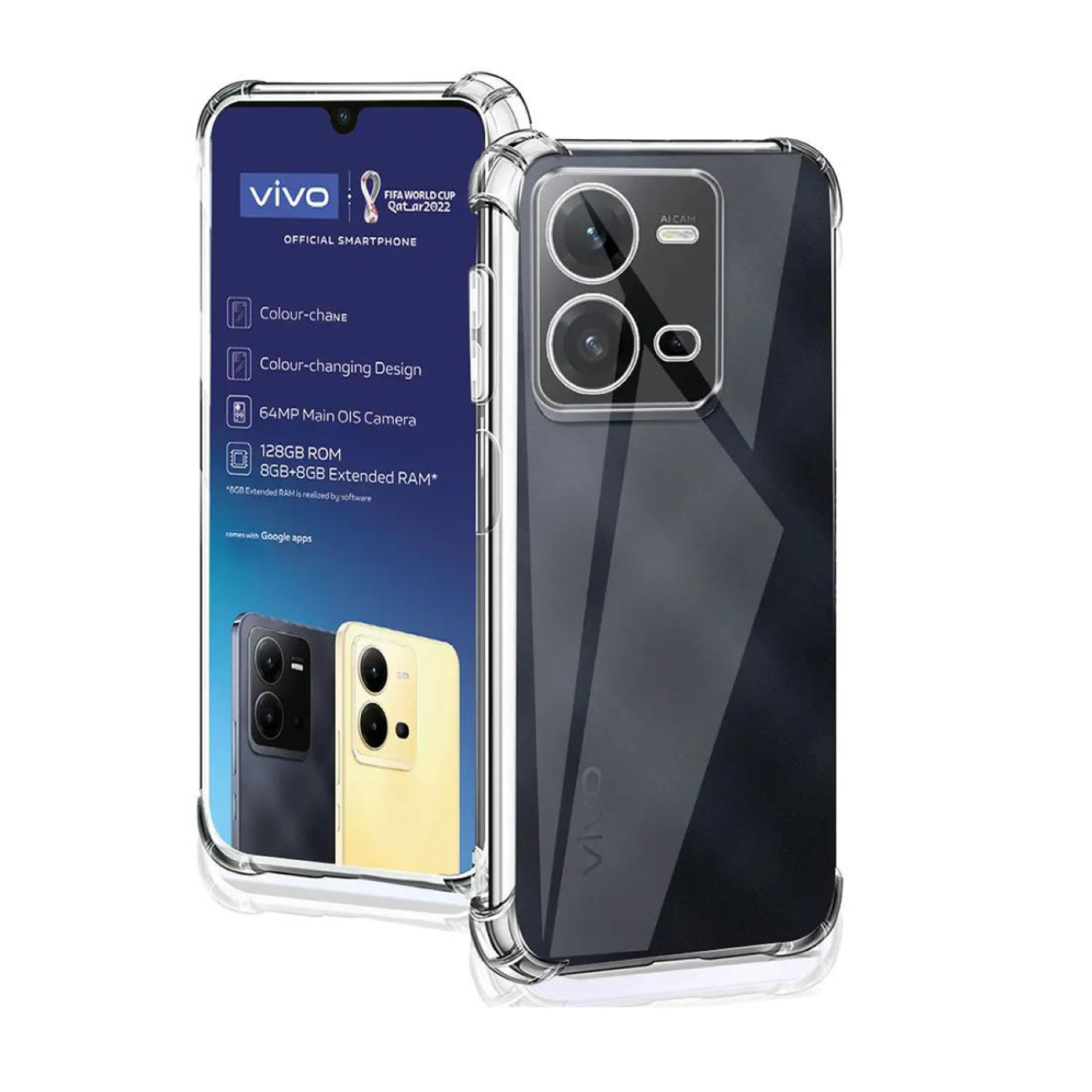 Carcasa Transparente Reforzada Para Vivo Y22 Y22 5g-1