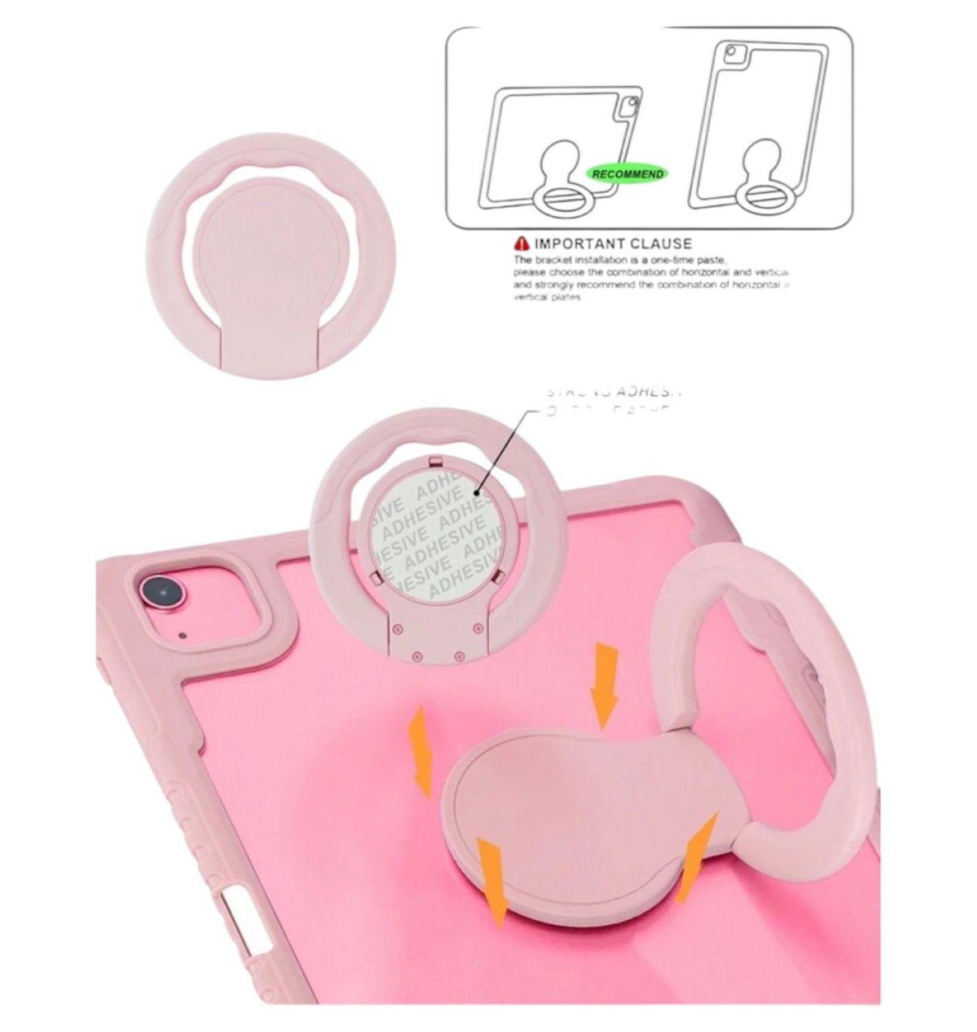 Carcasa Protectora con Soporte Para iPad Air 13 M2 Rosado-5