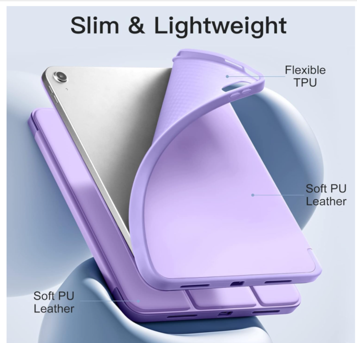 Carcasa Smart Cover Para iPad A16 11th 2025 Lila + Mica-2
