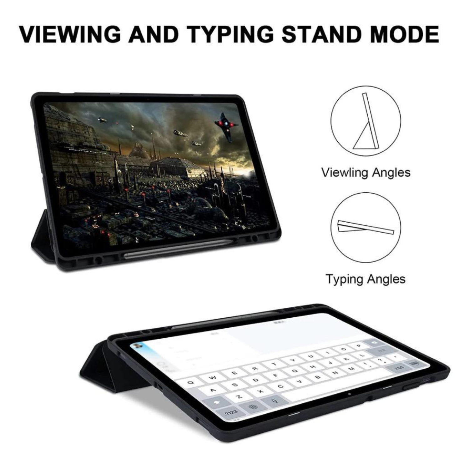 Funda Carcasa Smart Cover Con Ranura Para Samsung Tab S10 Lite Negro-2