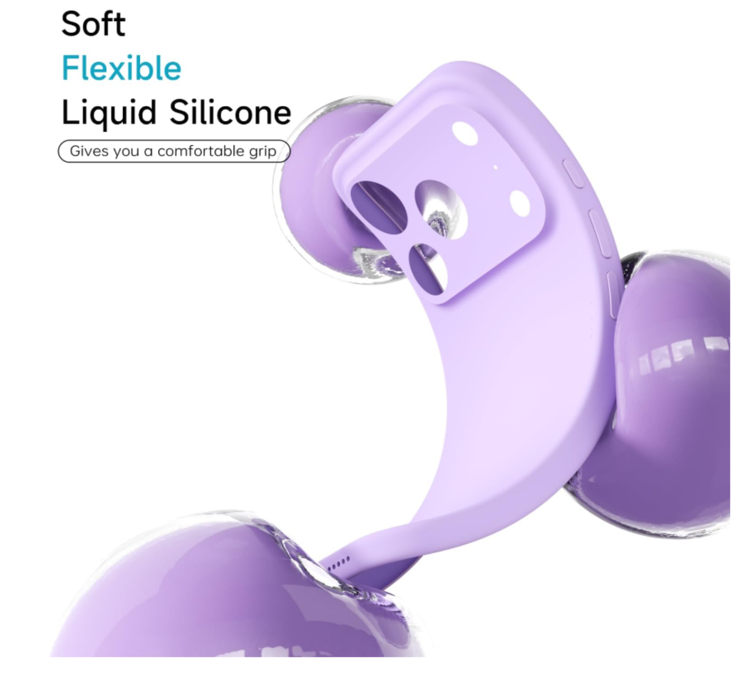 Carcasa Funda Para iPhone 17 Pro Max Silicona Violeta + Mica-4