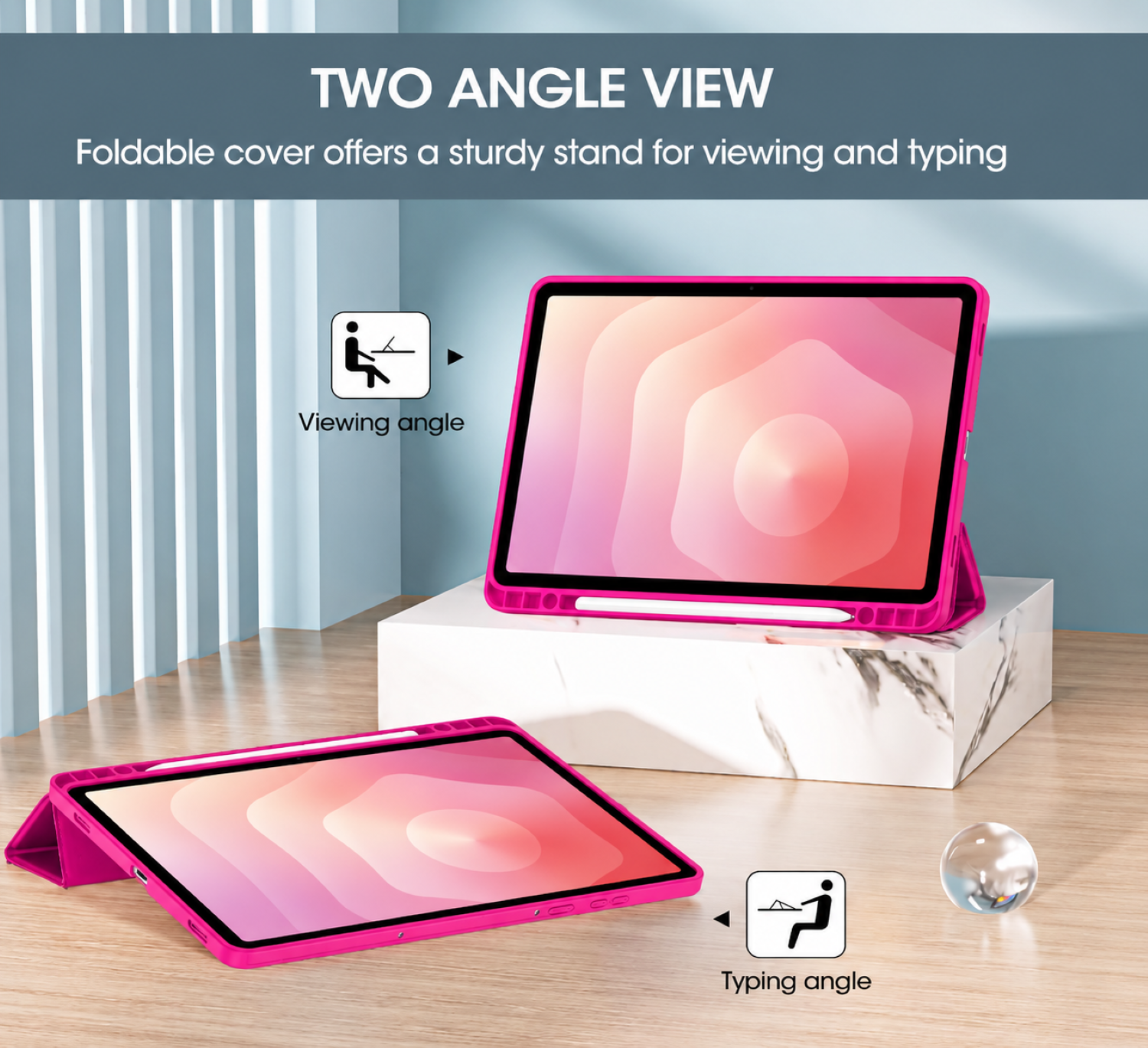 Carcasa Smart Cover Ranura Para Tablet Samsung S11 11 Fucsia-4