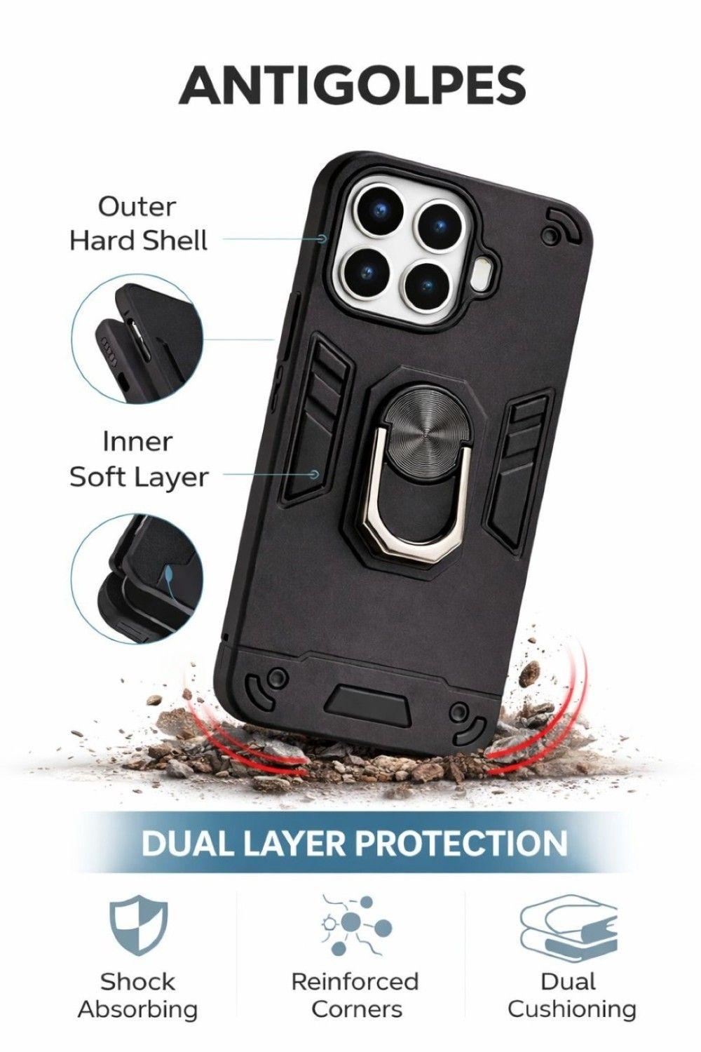 Carcasa Para Xiaomi 15T Pro 5g Anti Golpes Anillo Negro-3