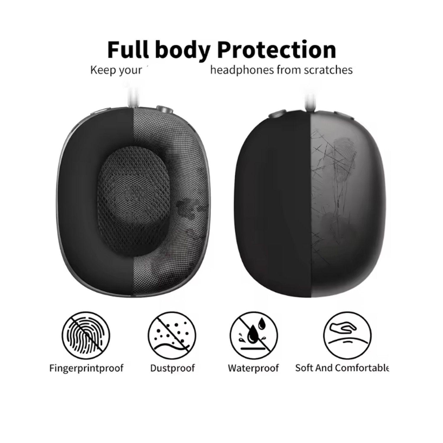 Funda Carcasa De Silicona Para AirPods Max Antigolpes Negro-3