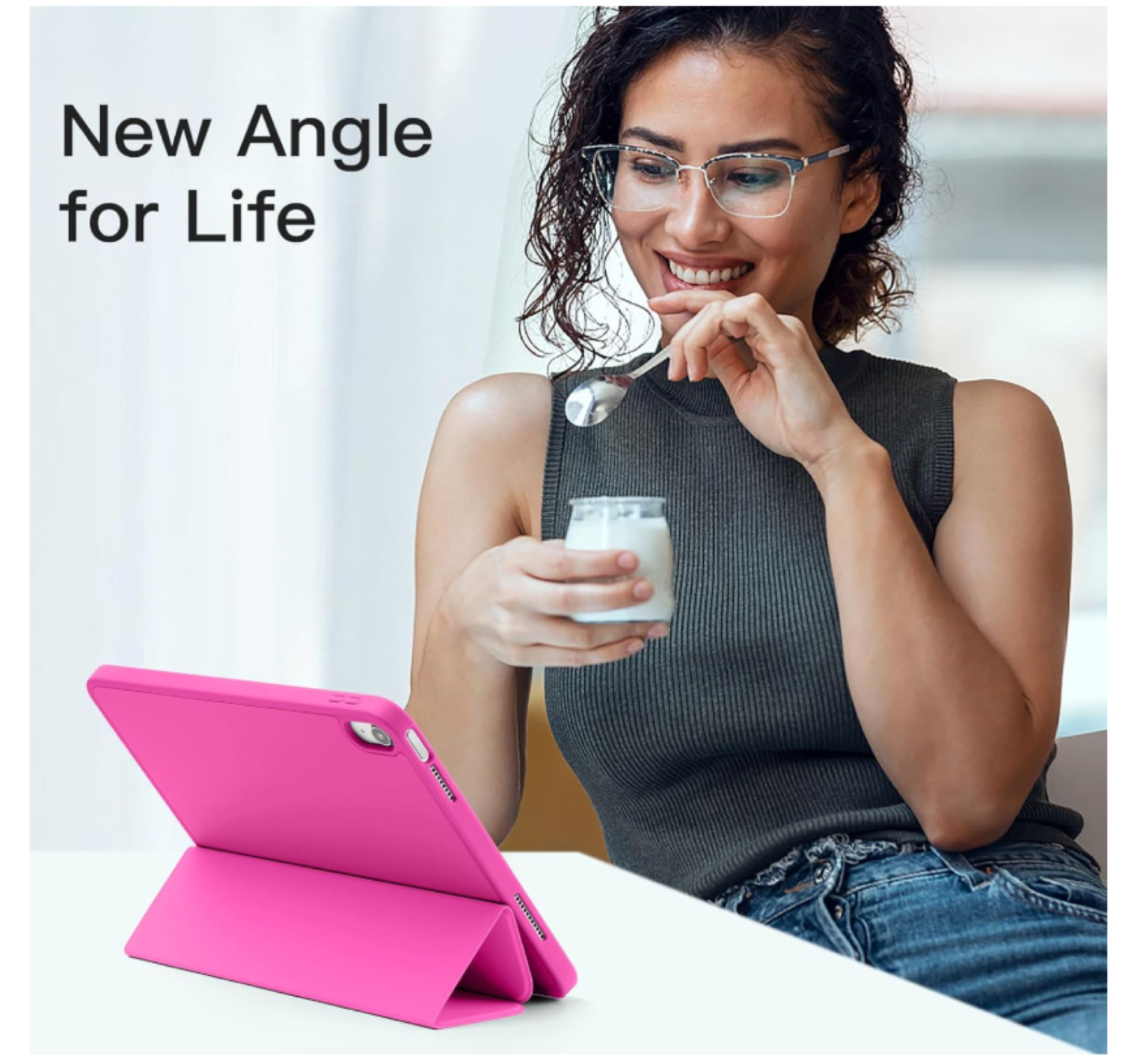 Carcasa Smart Cover Ranura Para iPad Air 11 M4 2026 Fucsia-4