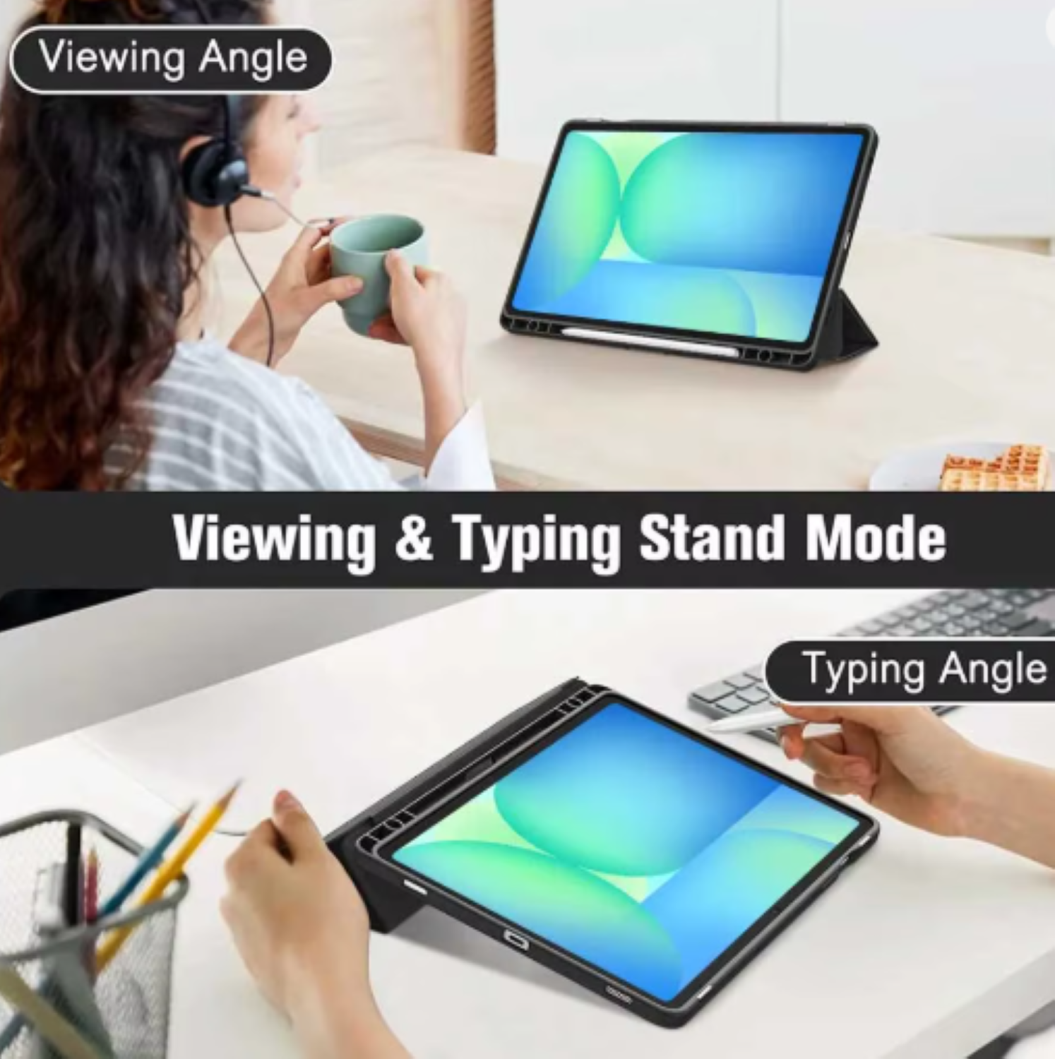 Funda Con Ranura Smartcover Para Samsung A11 8.7 2025 Negro-4