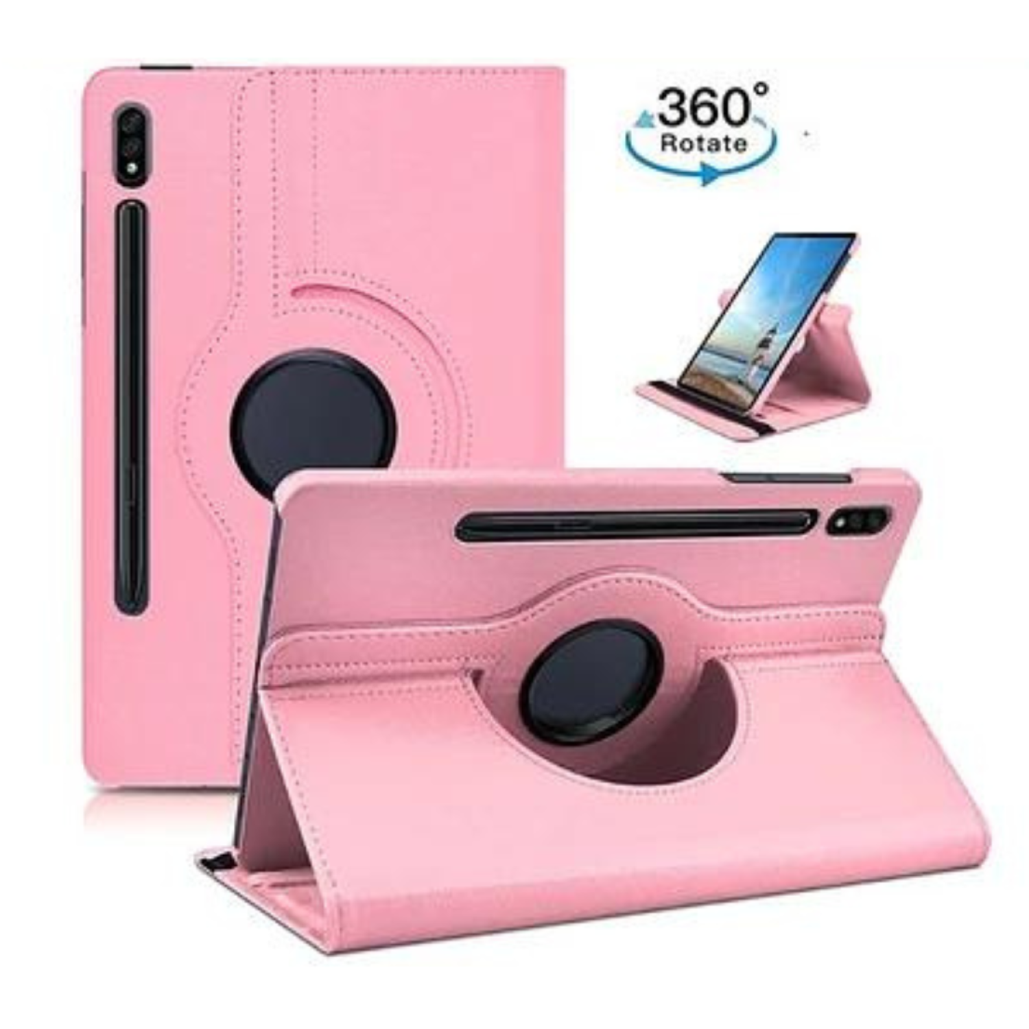 Carcasa Funda Giratoria Compatible Con Tablet S10 Fe+ 13.1 Rosado-2