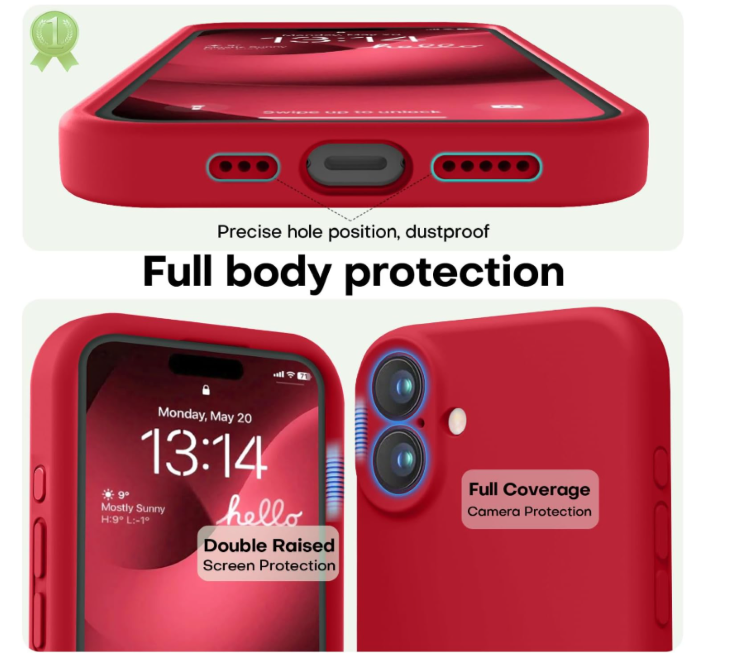 Carcasa Funda Para iPhone 17 Silicona Rojo-1