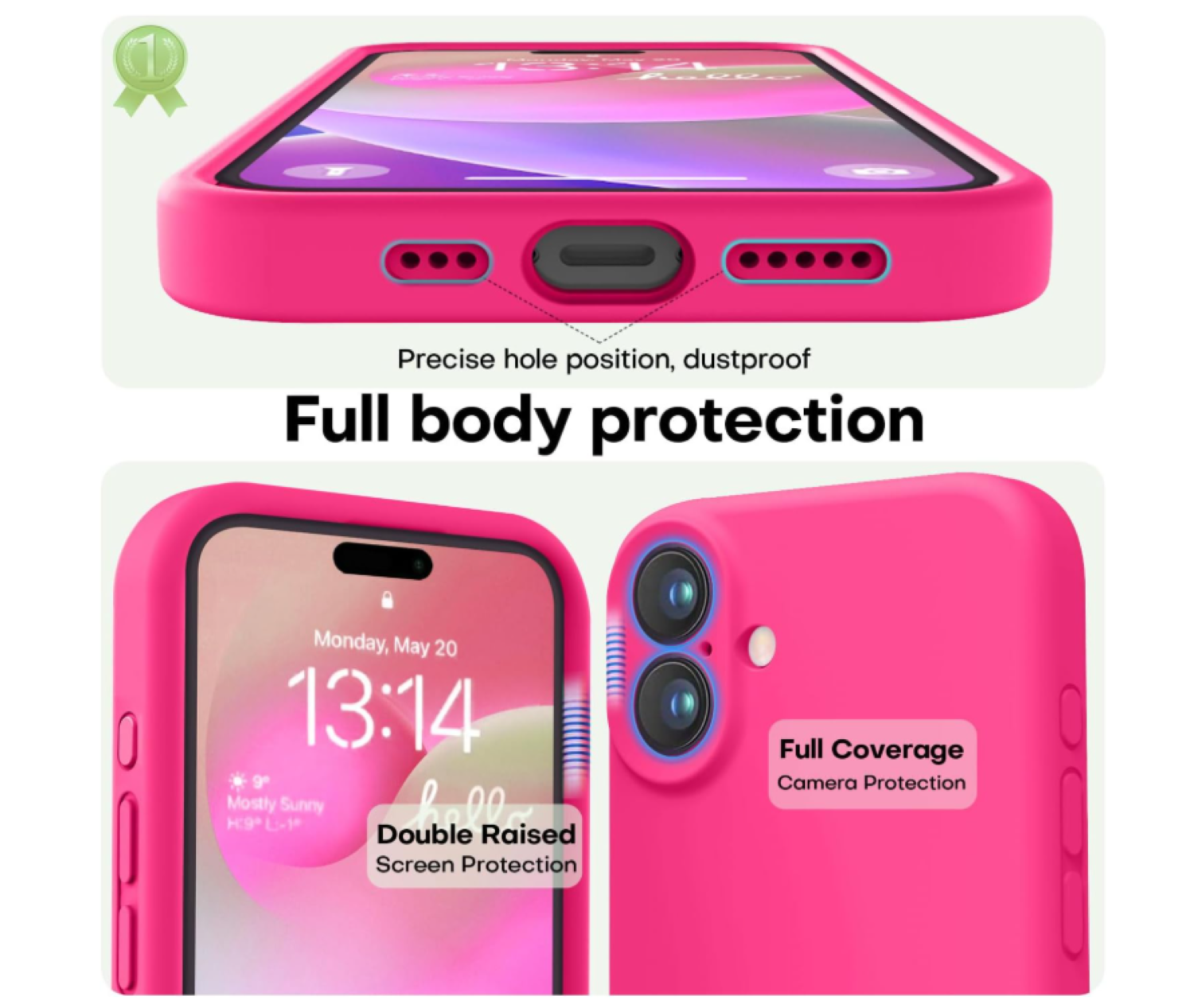 Carcasa Funda Para iPhone 17 Silicona Fucsia-2
