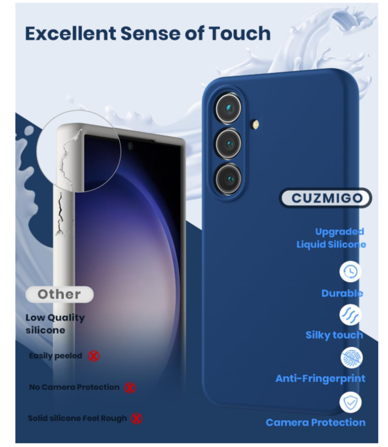 Carcasa Funda Para Samsung S26 Silicona Azul-2