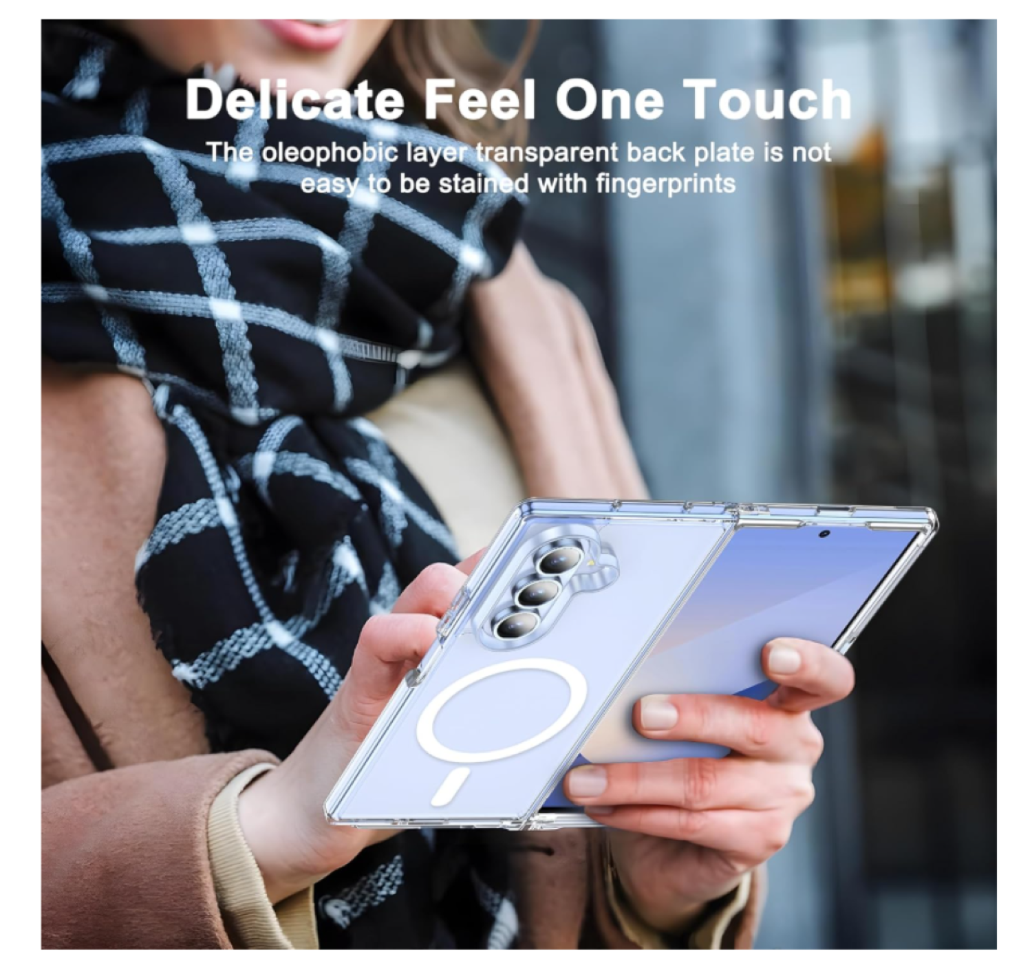 Carcasa Para Samsung Z Fold 7 Transparente MagSafe-3