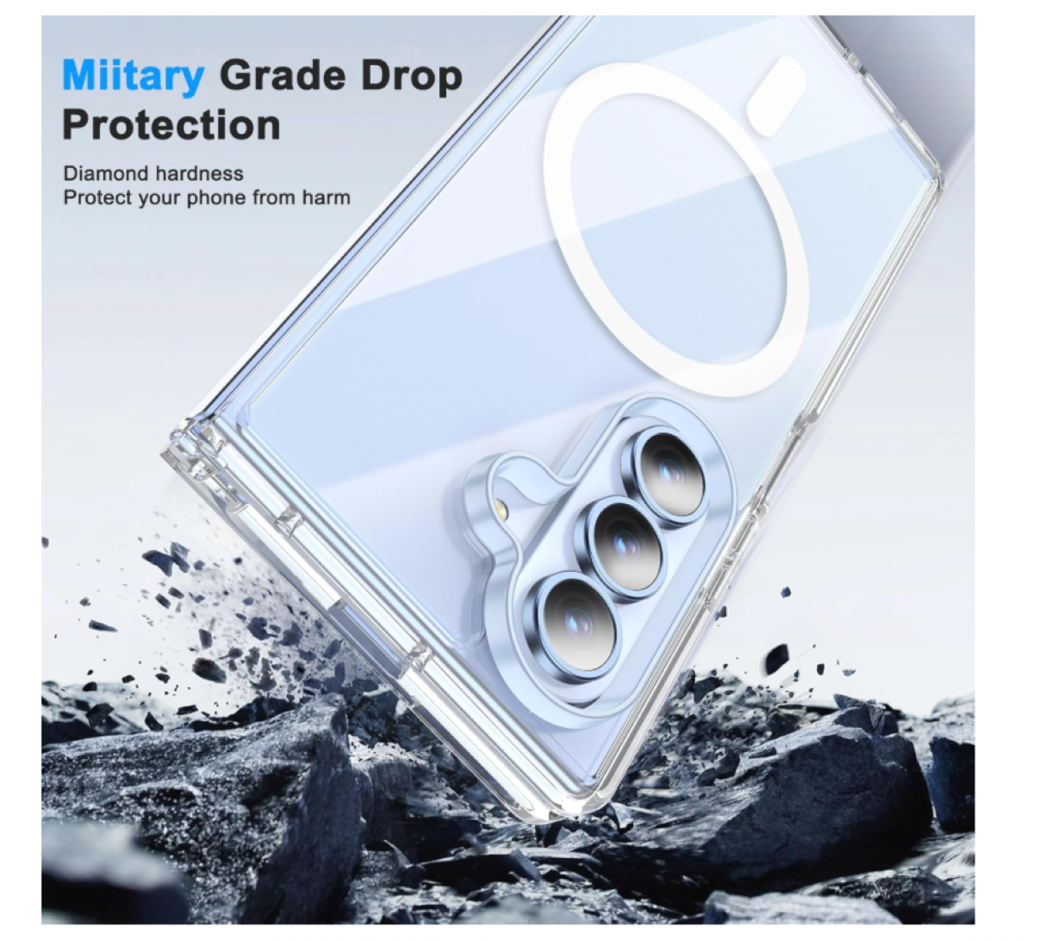 Carcasa Para Samsung Z Fold 7 Transparente MagSafe-4