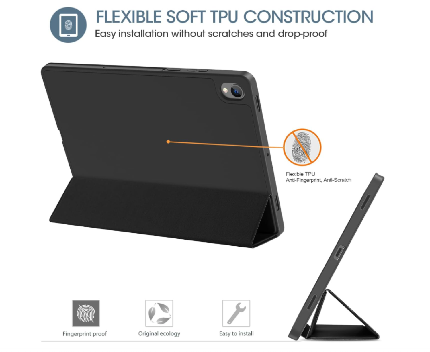 Carcasa Smart Cover Ranura Para Tablet Samsung S11 11 Negro-2