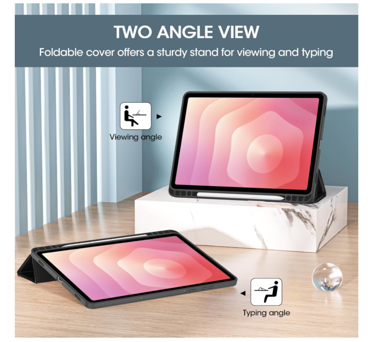Carcasa Smart Cover Ranura Para Tablet Samsung S11 11 Negro-3