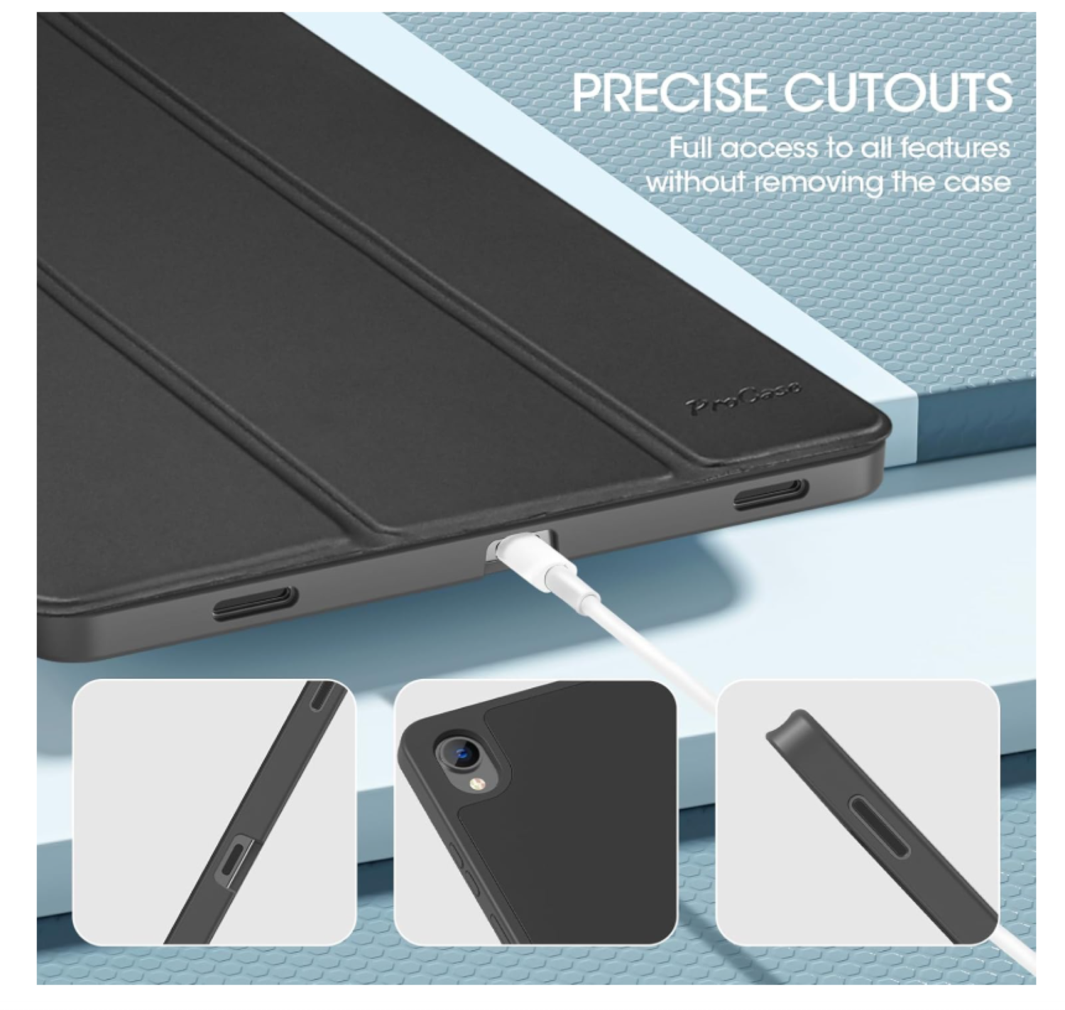 Carcasa Smart Cover Ranura Para Tablet Samsung S11 11 Negro-7