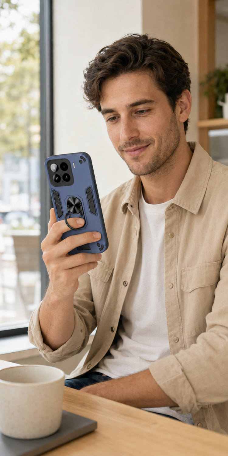 Carcasa Comparible Con Xiaomi 17T Pro 5g Anti Golpes Anillo Azul-2